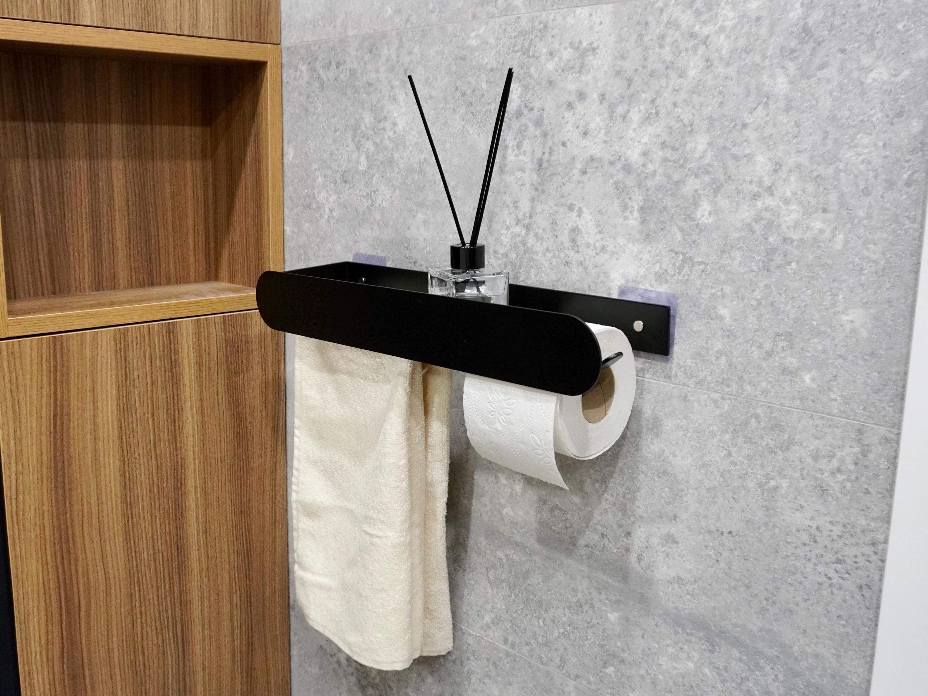 Metal Toilet Paper Holder with Shelf