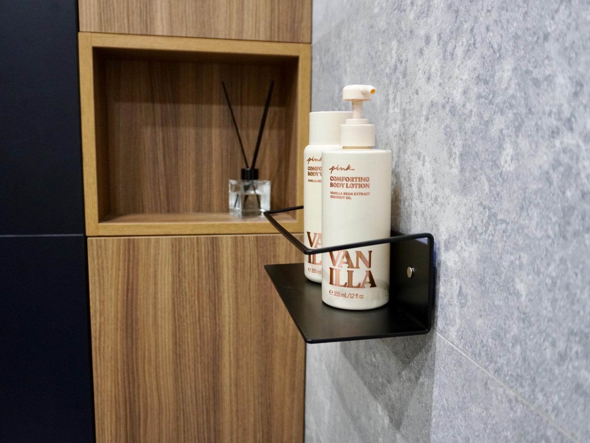 Wall-Mounted Aluminum Shower Shelf — 2