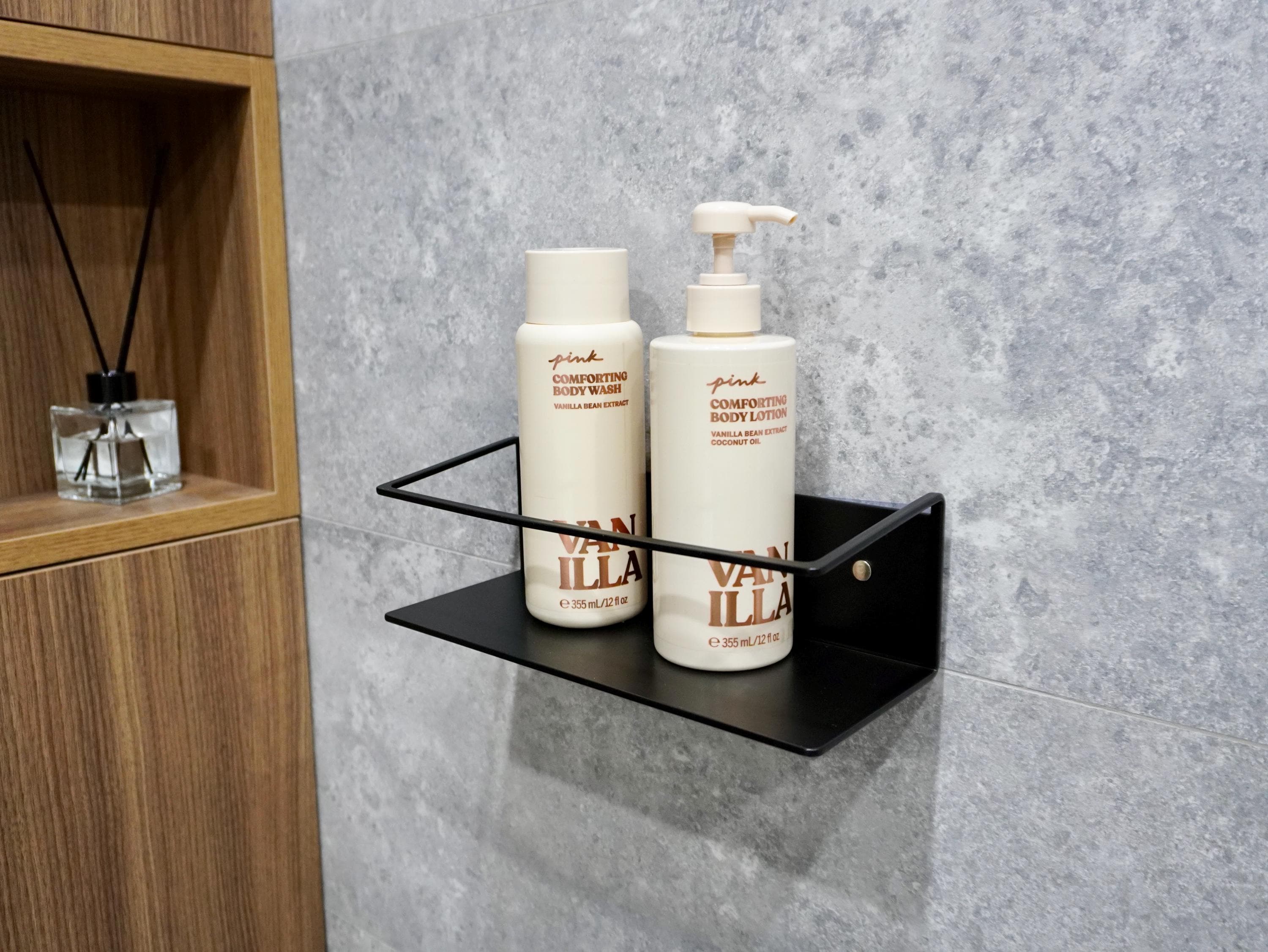 Wall-Mounted Aluminum Shower Shelf