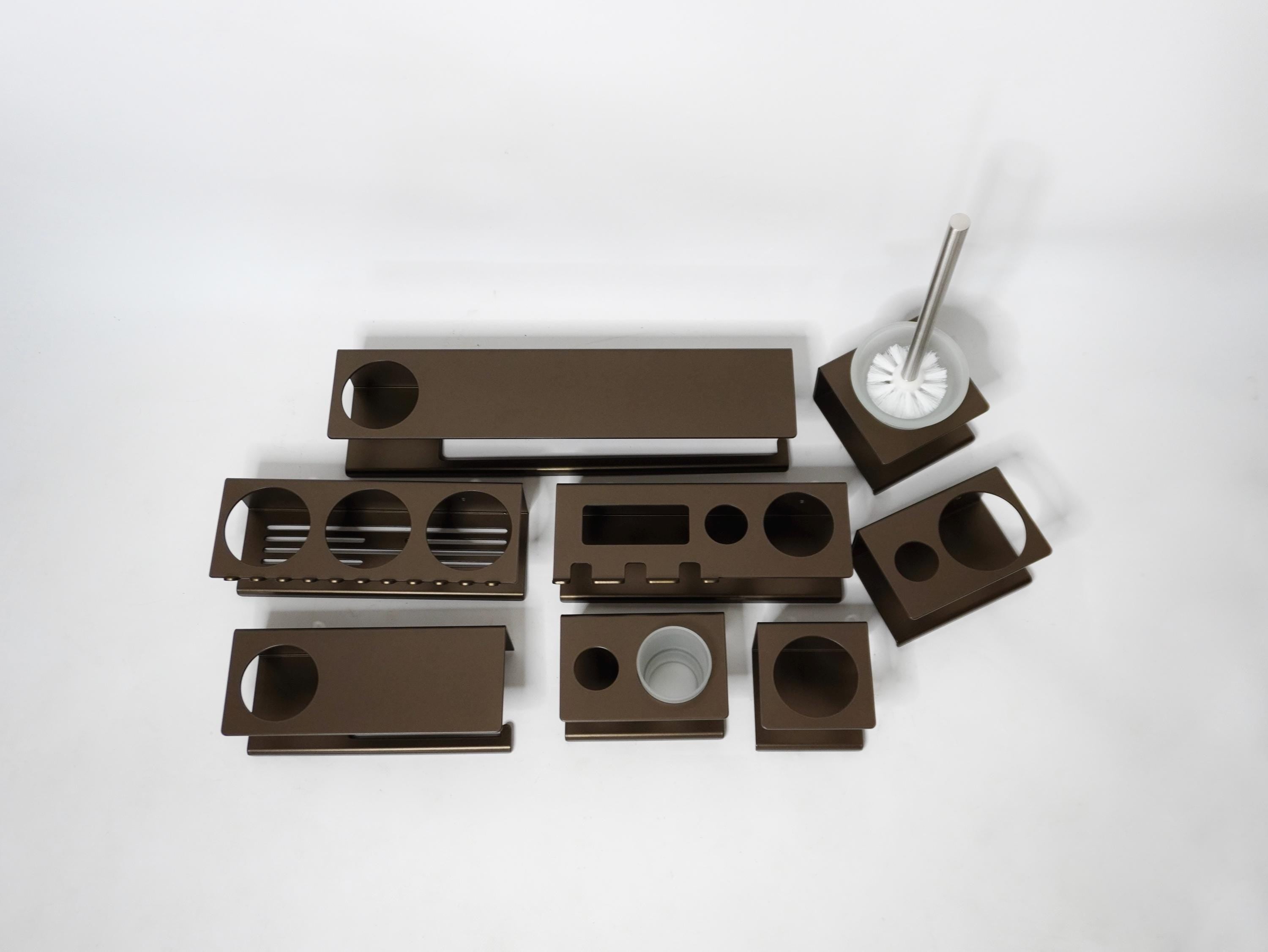 Set of Eight Aluminum Bathroom Shelves — 9