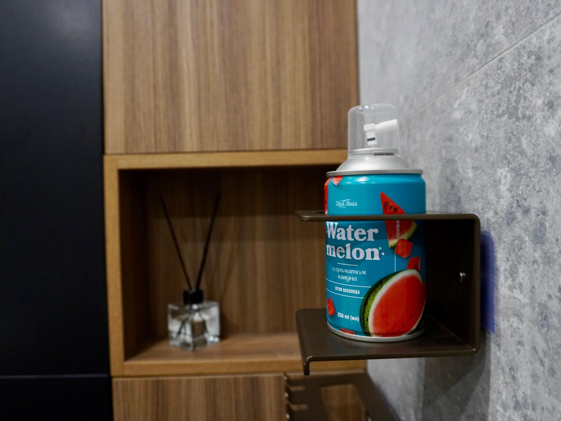 Shelf with Holder for Liquid Soap or Air Freshener