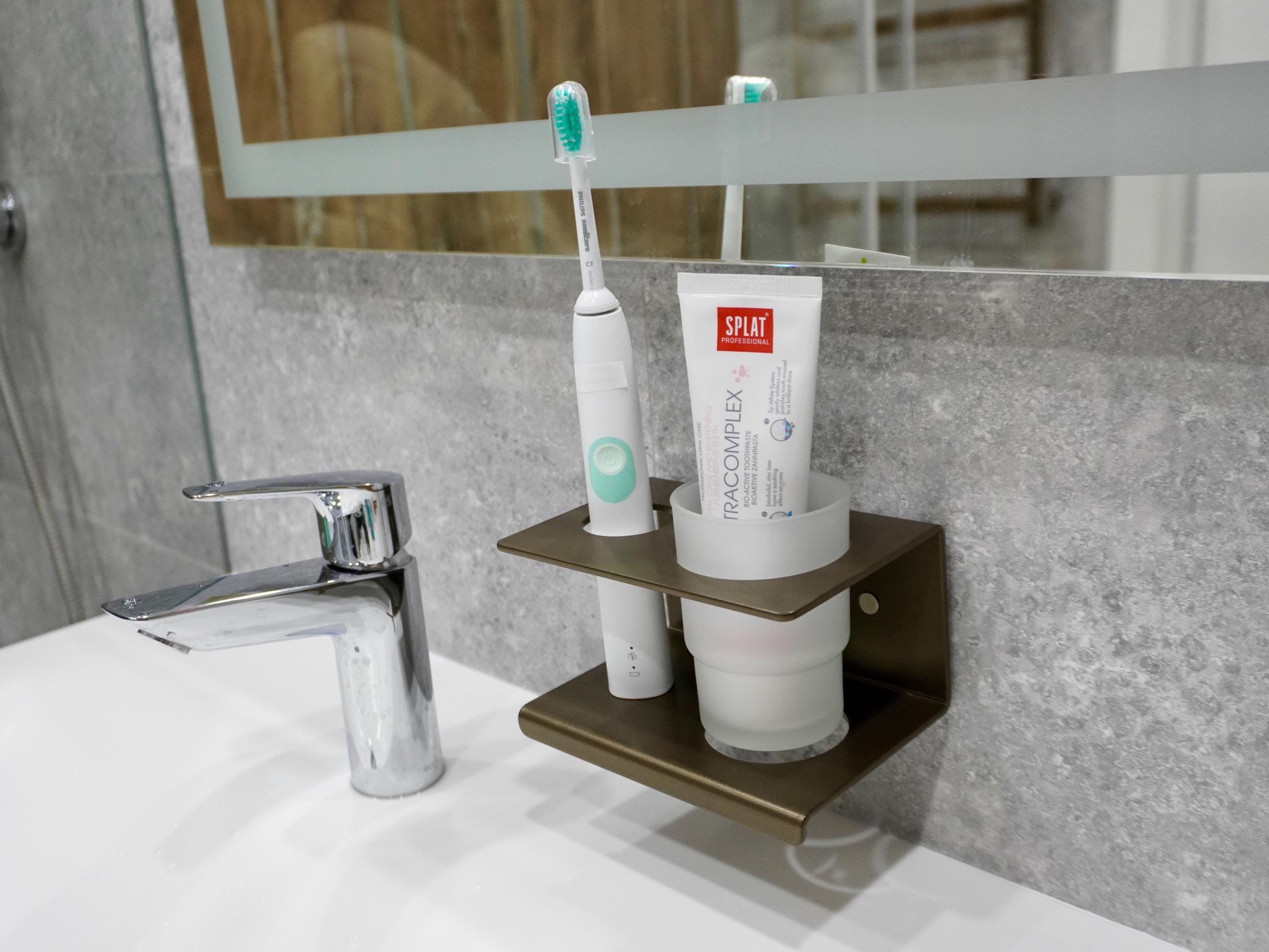 Aluminum Shower Shelf with Cup Holder — 2