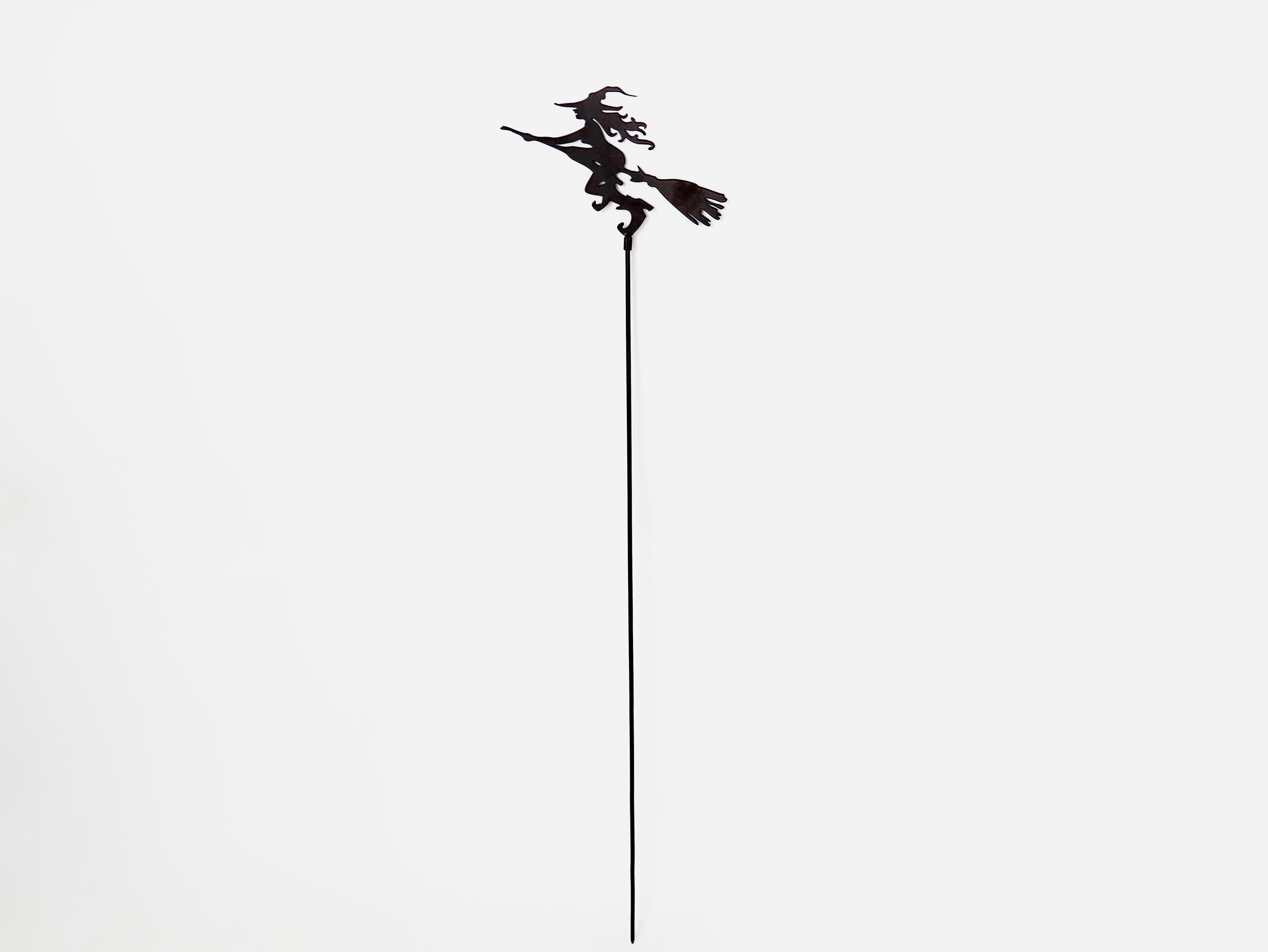 Metal Witch on Broom Garden Stake — 5
