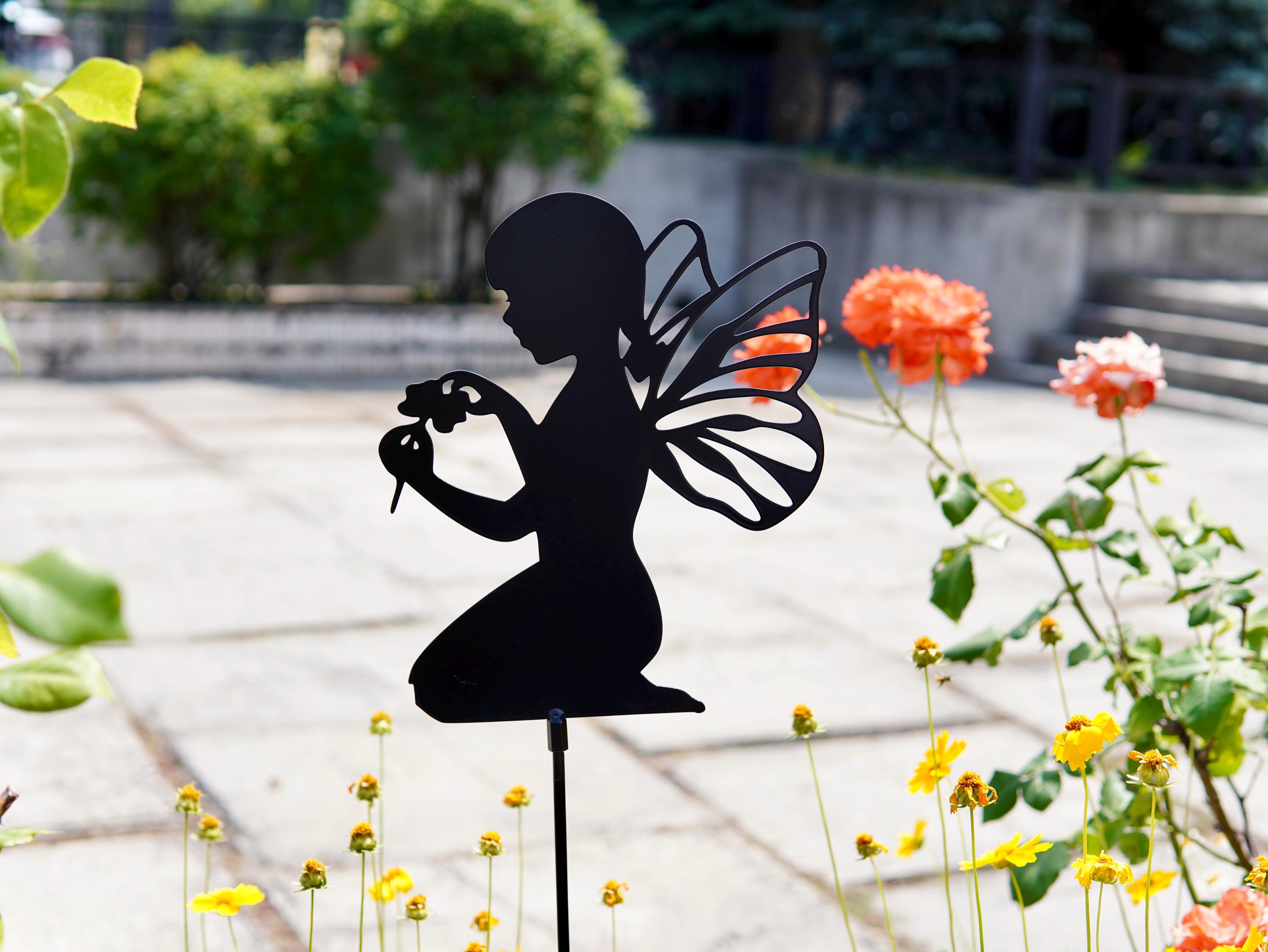 Pixie with Flower Charming Addition For Garden or Lawn. Outdoor Decora