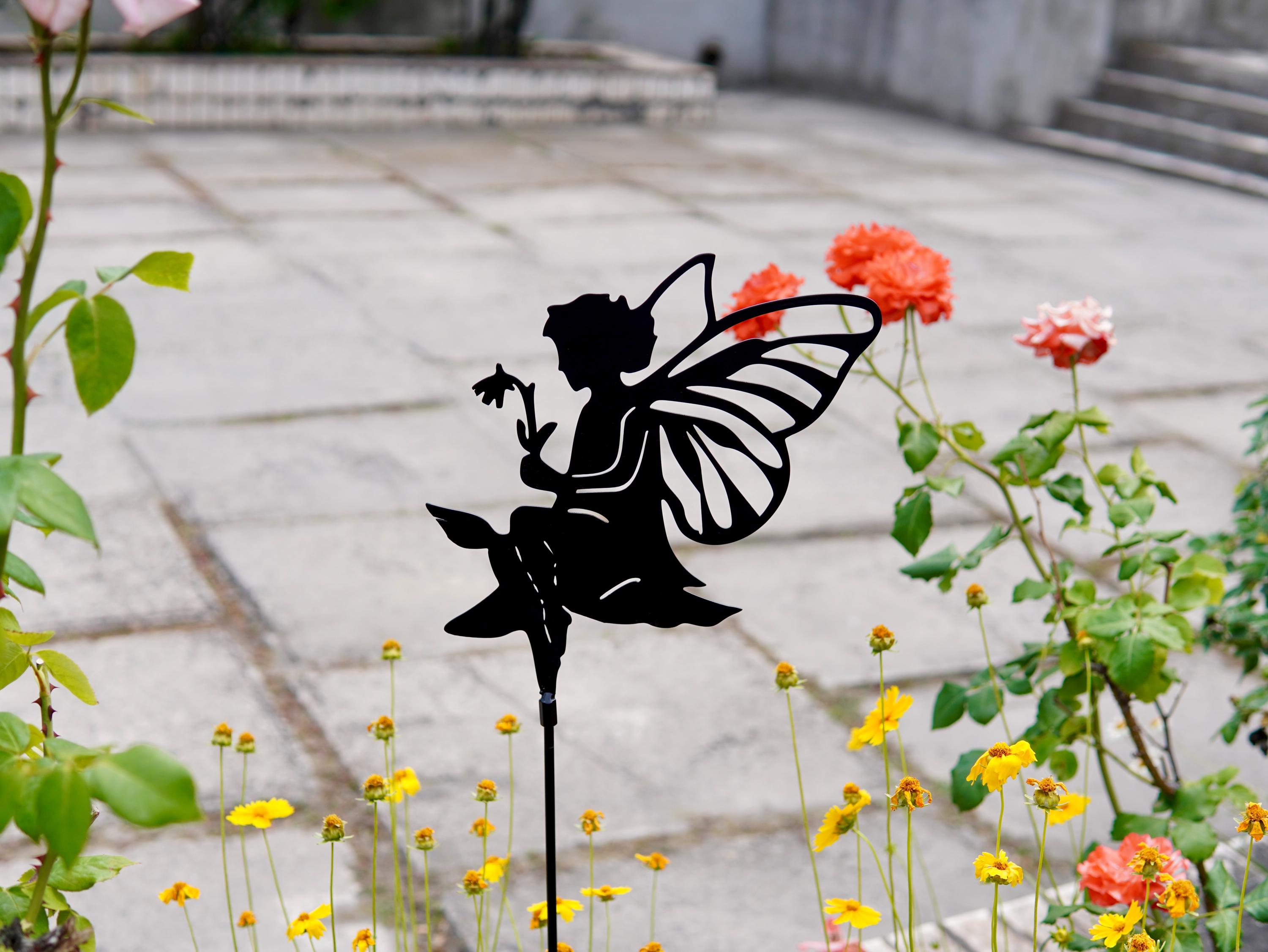 Elf with Flower Charming Addition to Your Outdoor Place. For Garden or