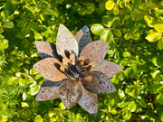 Rusty Metal Lotus Flower Garden Stake