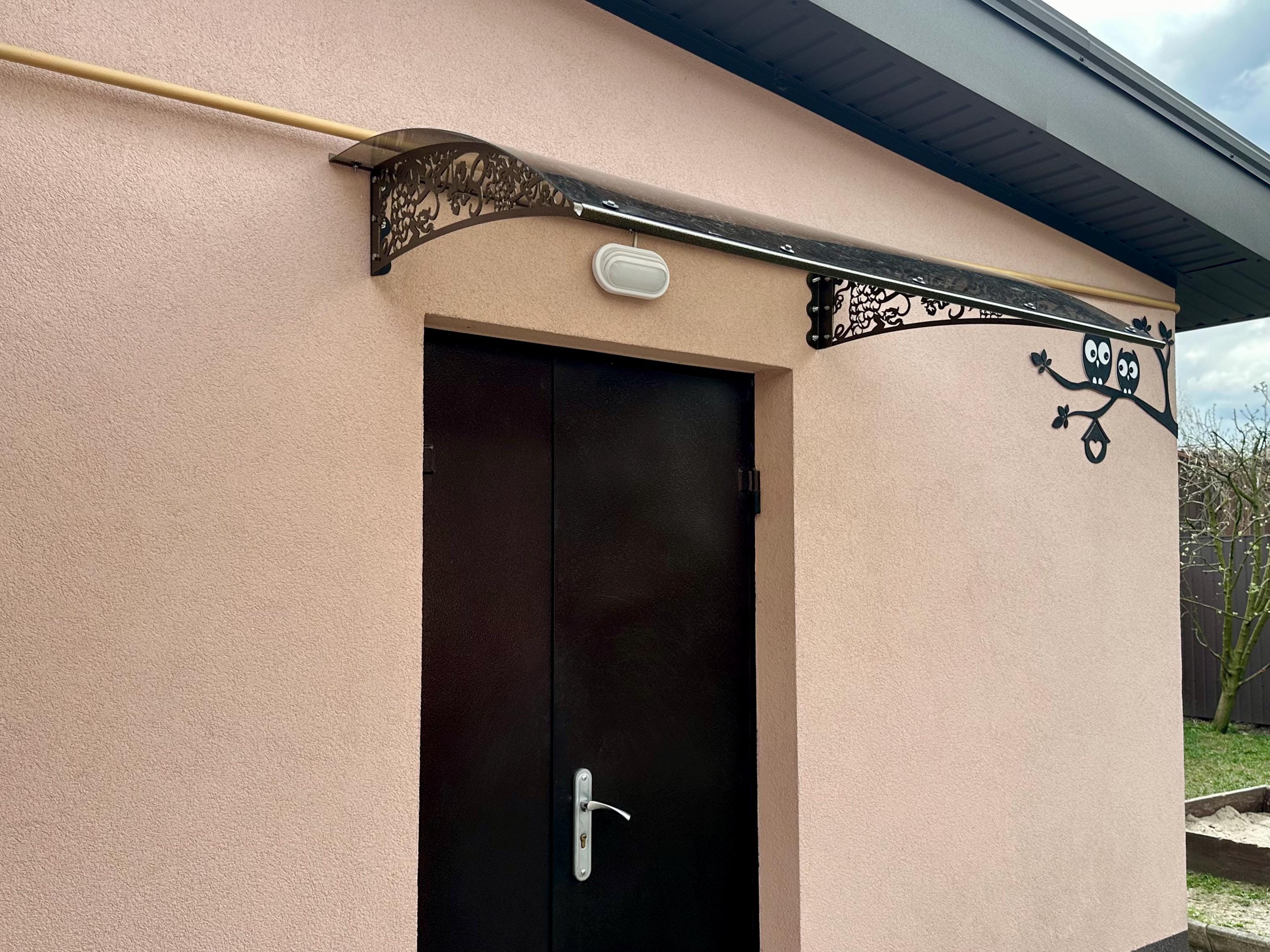 Metal Porch Awning Grapevine Lace Supports — 5