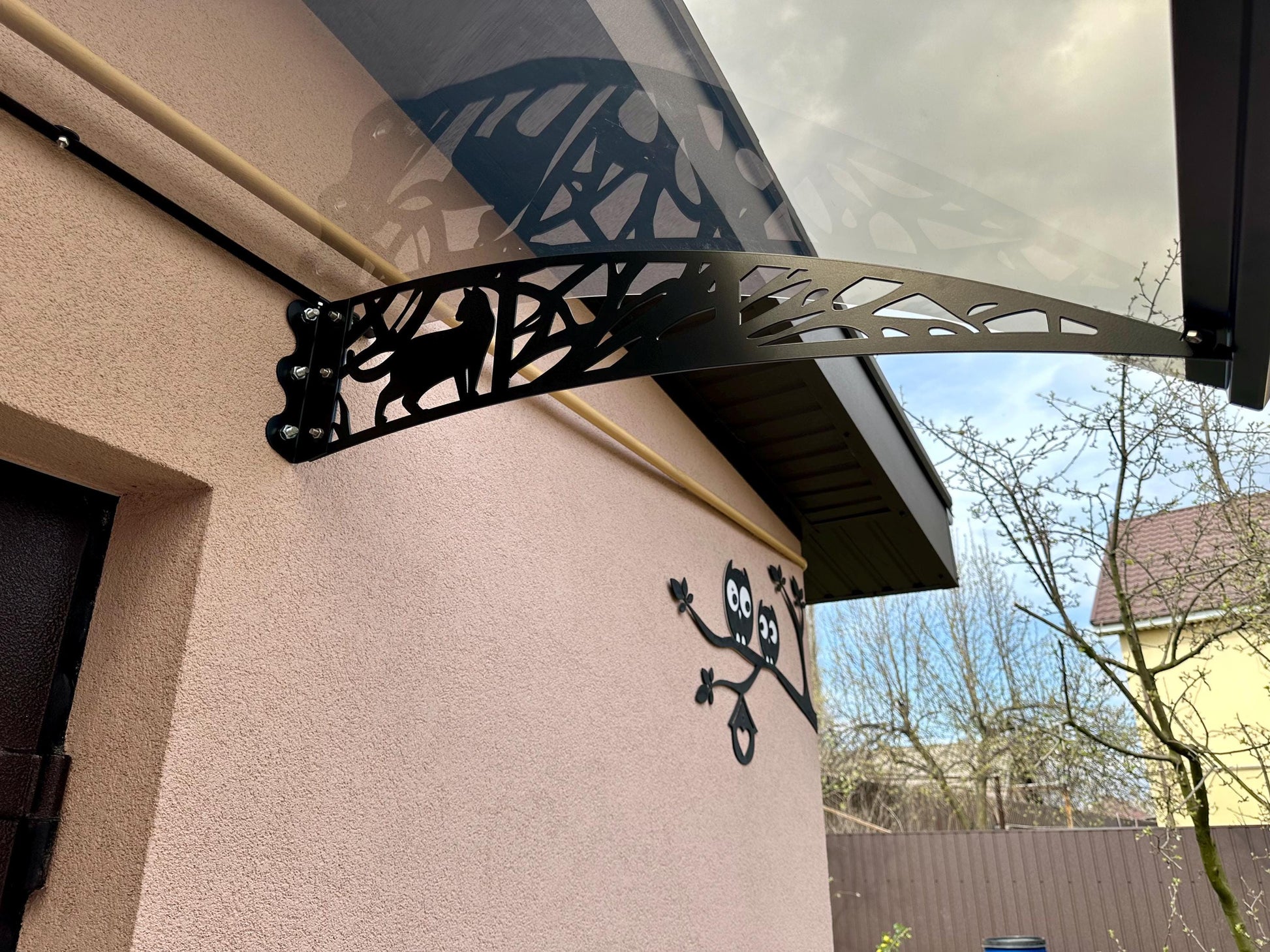 Metal Door Awning Transparent Canopy — 3