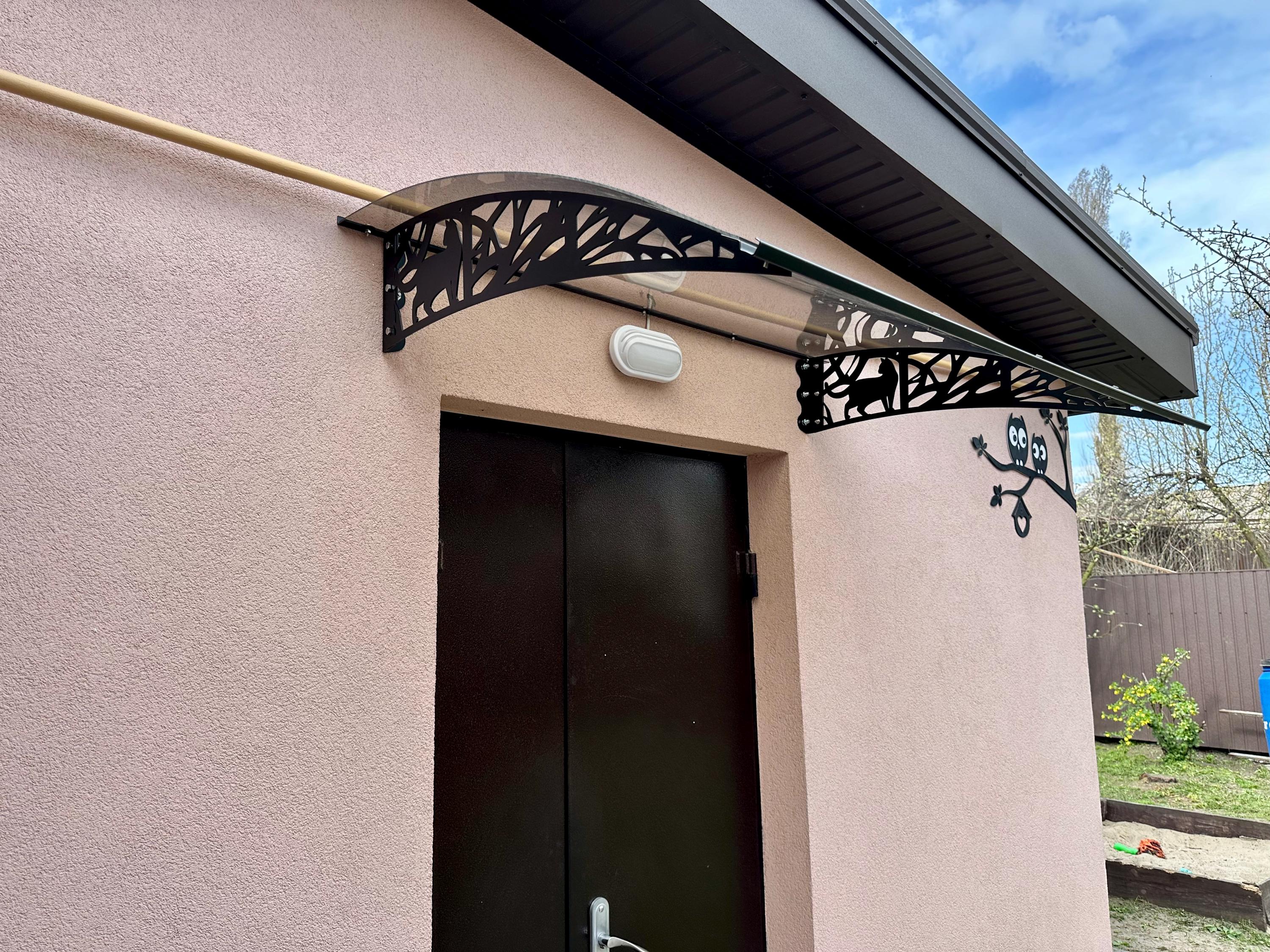Metal Door Awning Transparent Canopy — 2