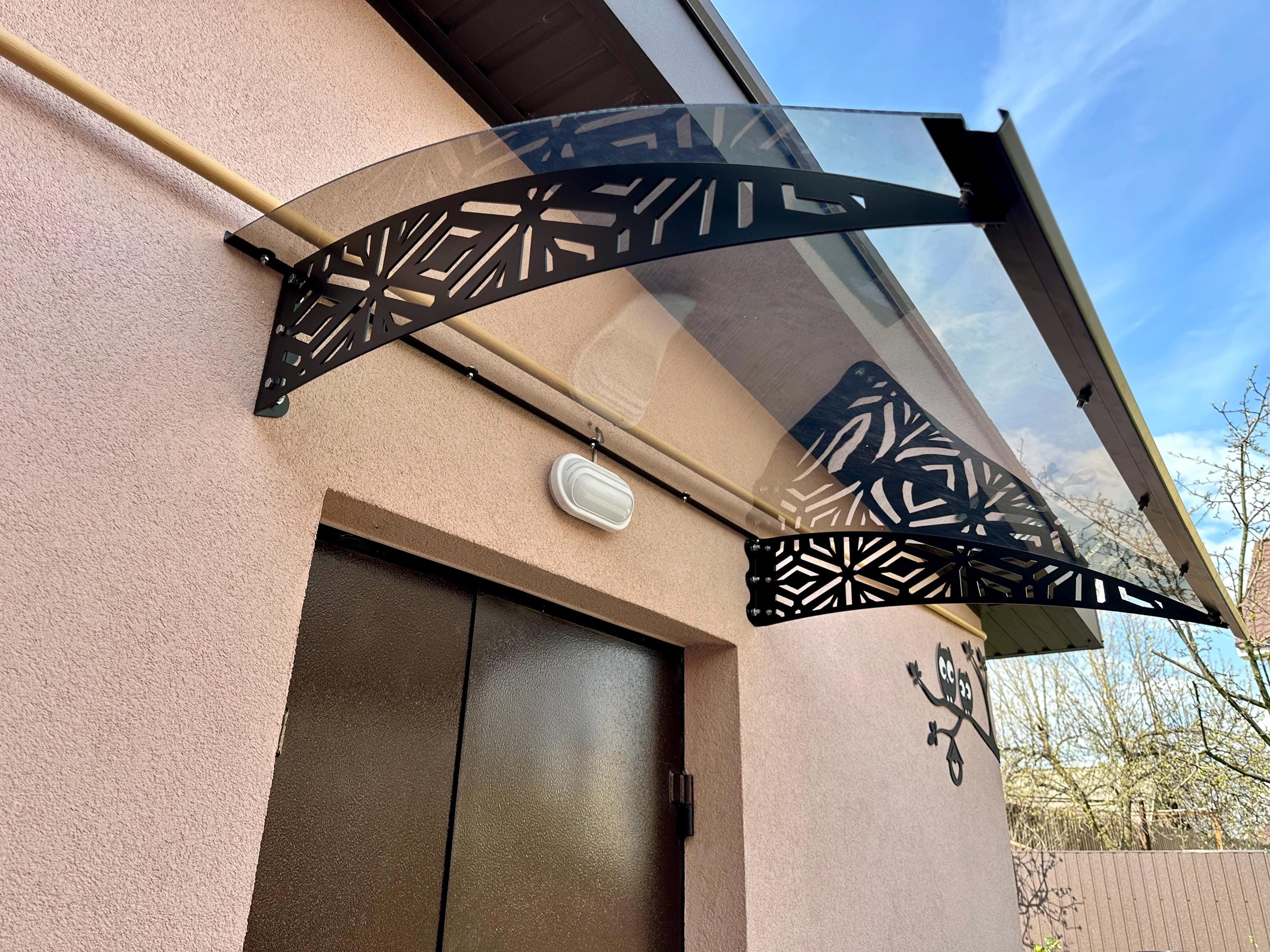 Metal Door Awning Transparent Canopy — 2