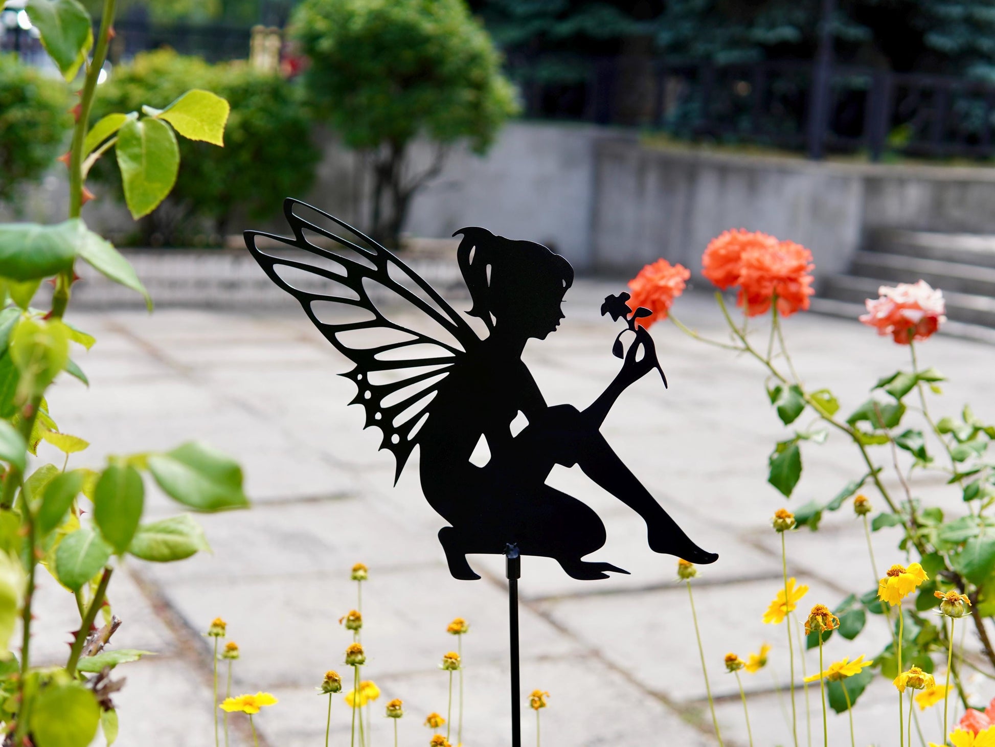 Fairy with a Flower For Garden or Patio. Unique Enhancement for Your L