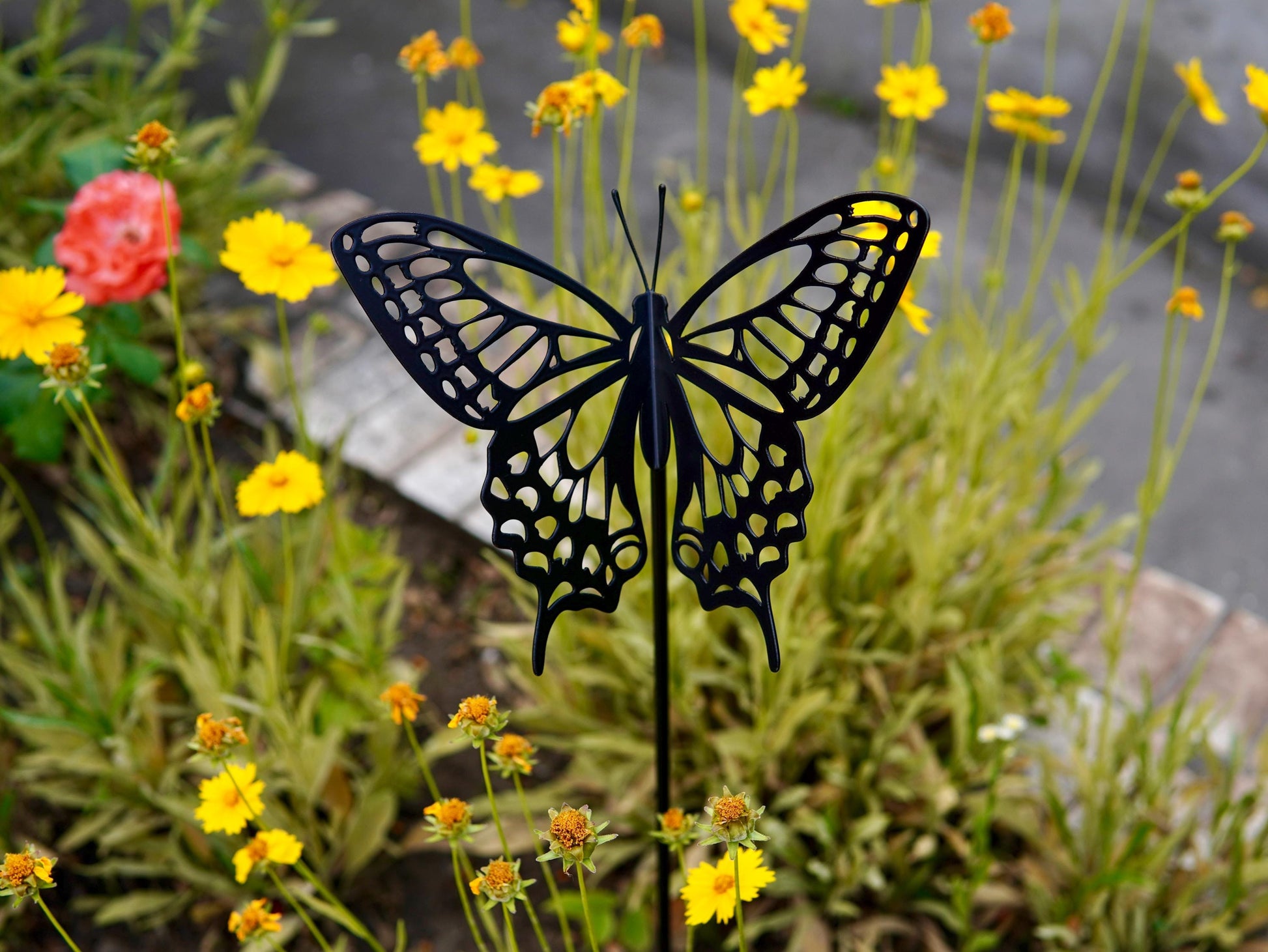 Metal Swallowtail Butterfly Garden Stake