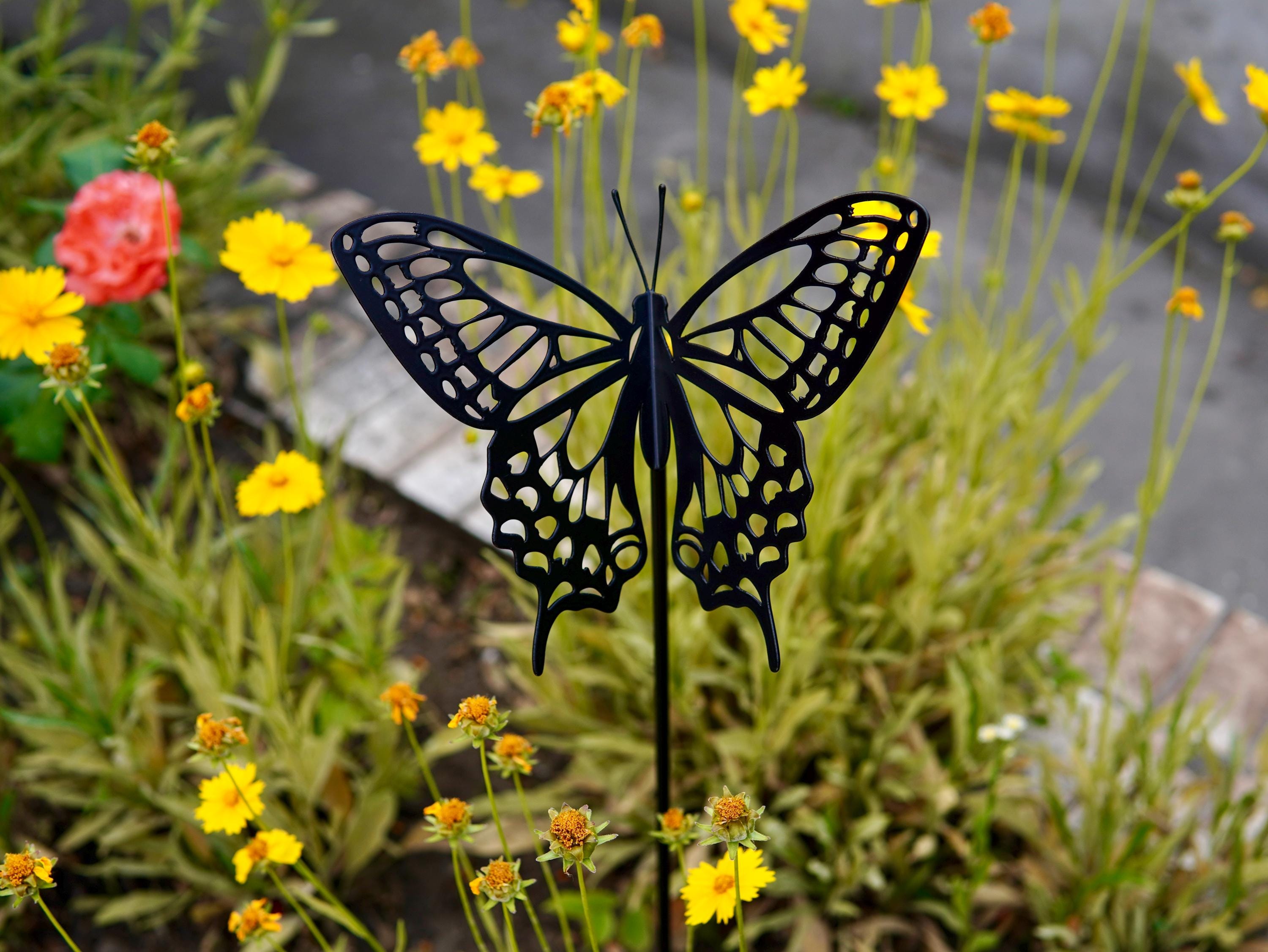 Metal Swallowtail Butterfly Garden Stake