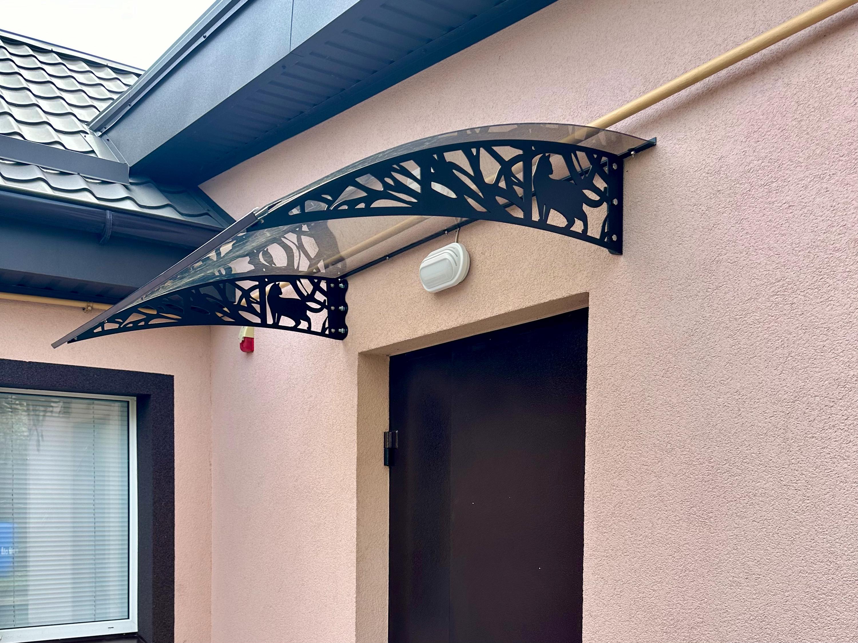 Metal Door Awning Transparent Canopy