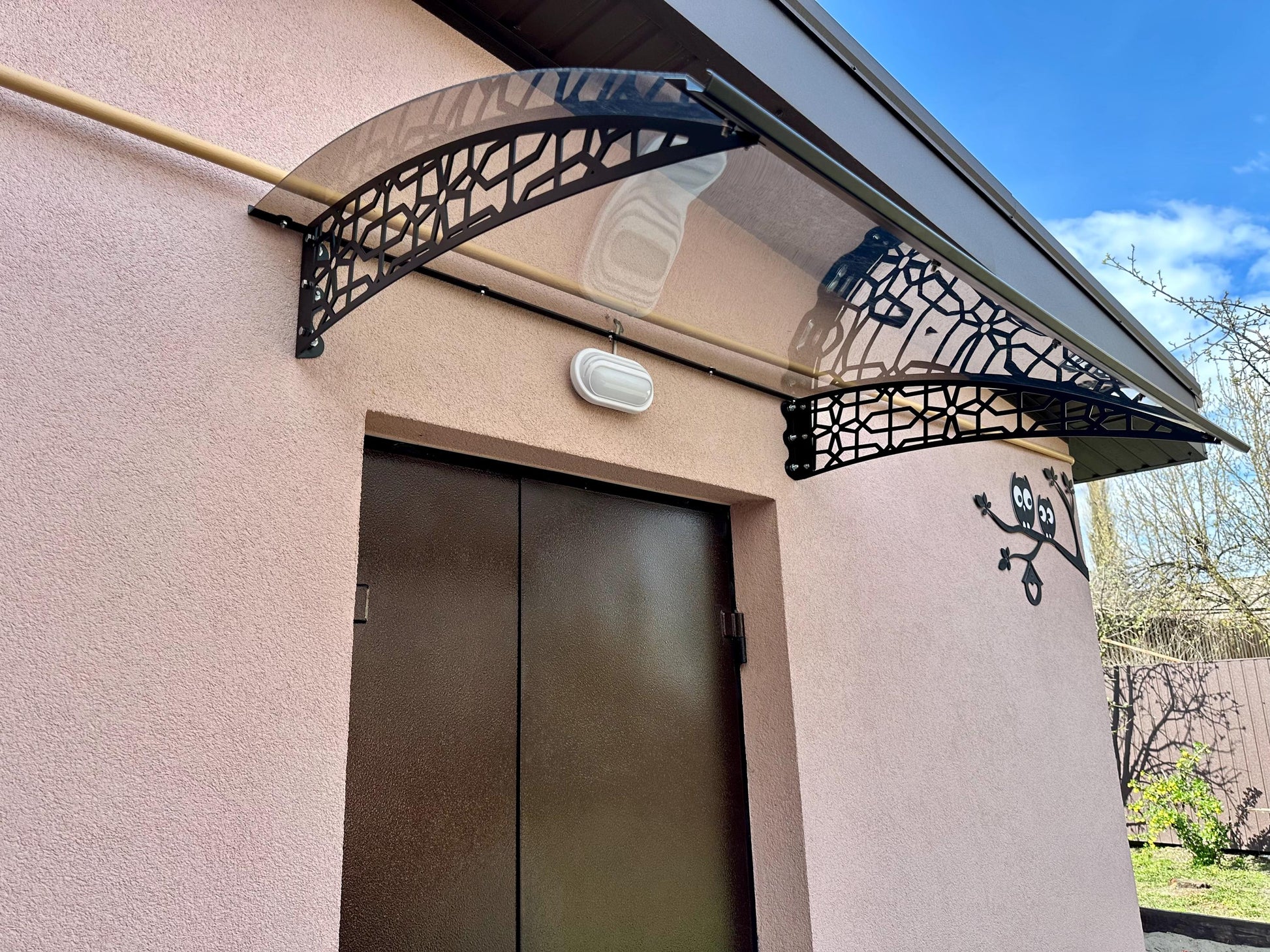 Metal Door Awning with Modern Brackets — 3