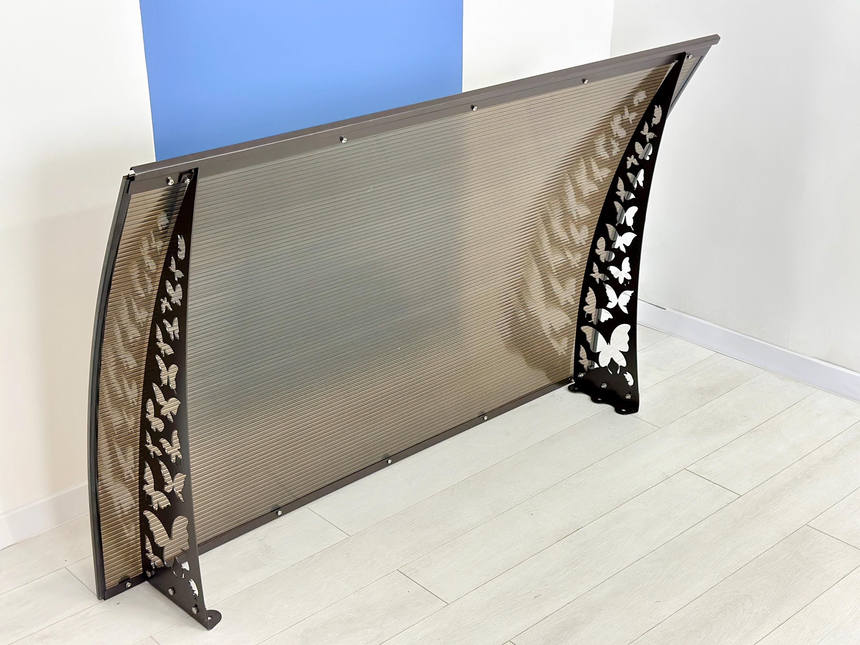 Tinted Polycarbonate Front Door Awning with Butterfly Metal Brackets — 6