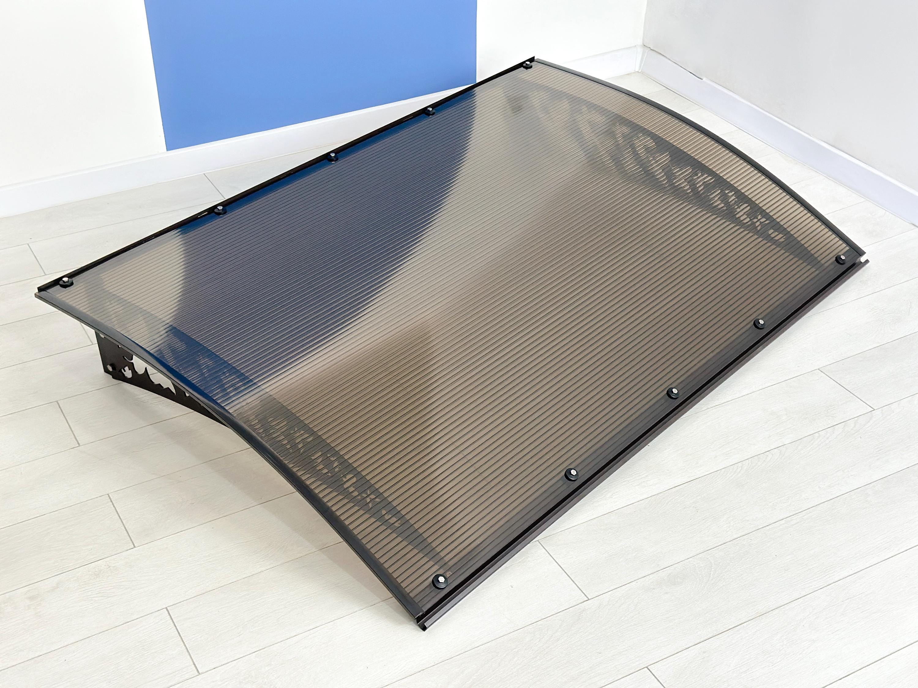 Tinted Polycarbonate Front Door Awning with Butterfly Metal Brackets — 7