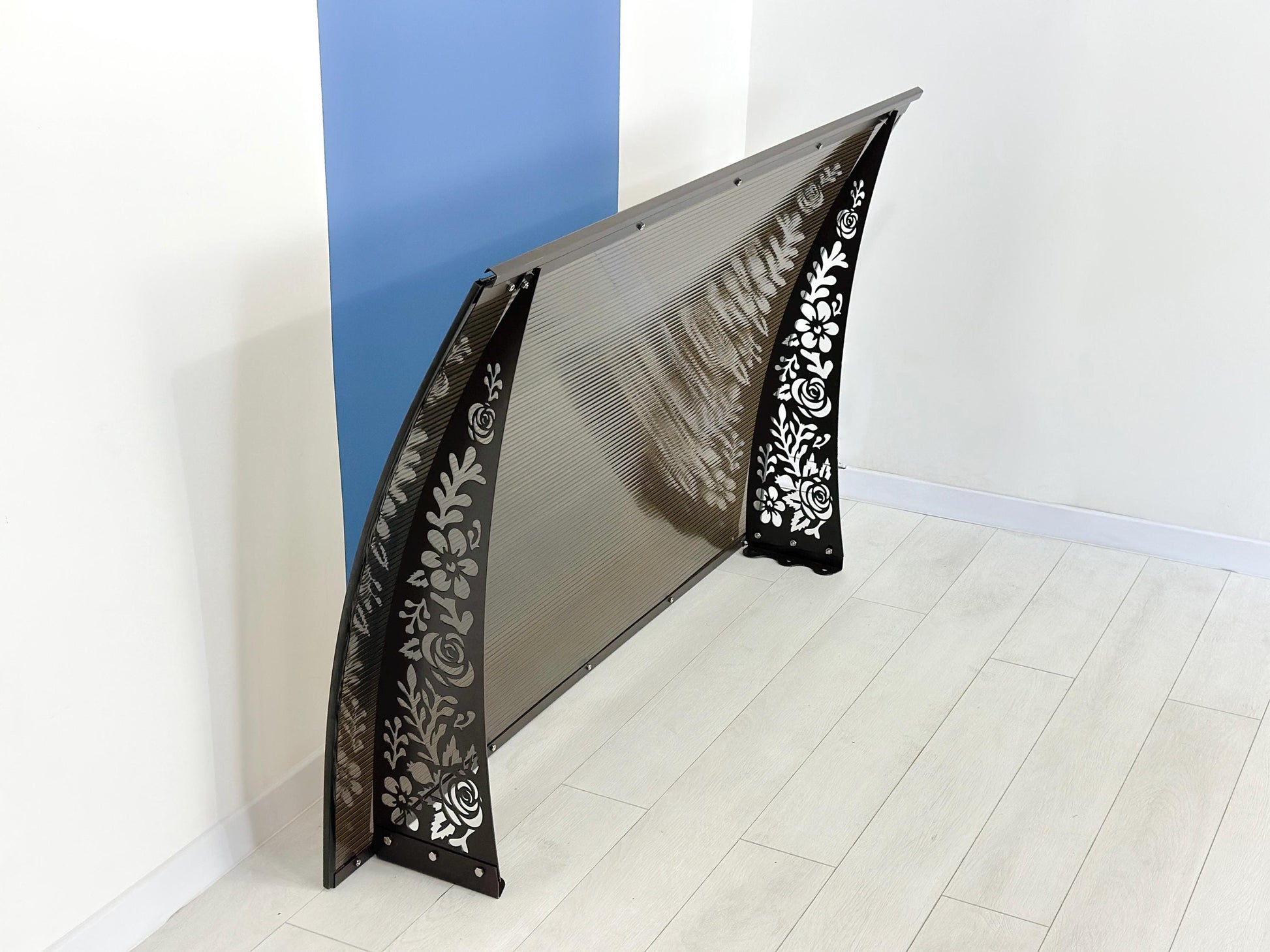 Metal Door Awning with Rose Ornament — 8