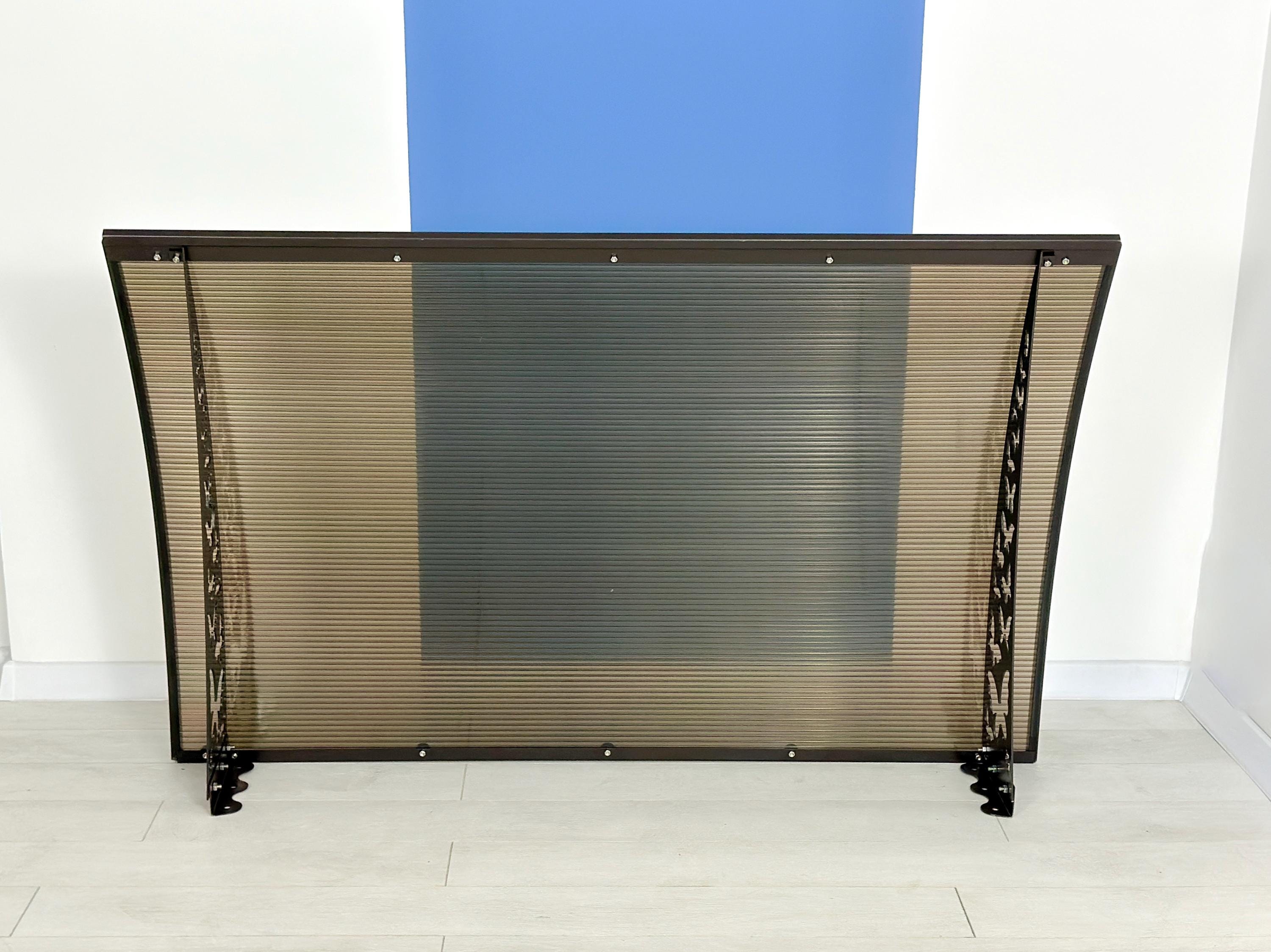 Tinted Polycarbonate Front Door Awning with Butterfly Metal Brackets — 9
