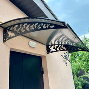 Tinted Polycarbonate Front Door Awning with Butterfly Metal Brackets
