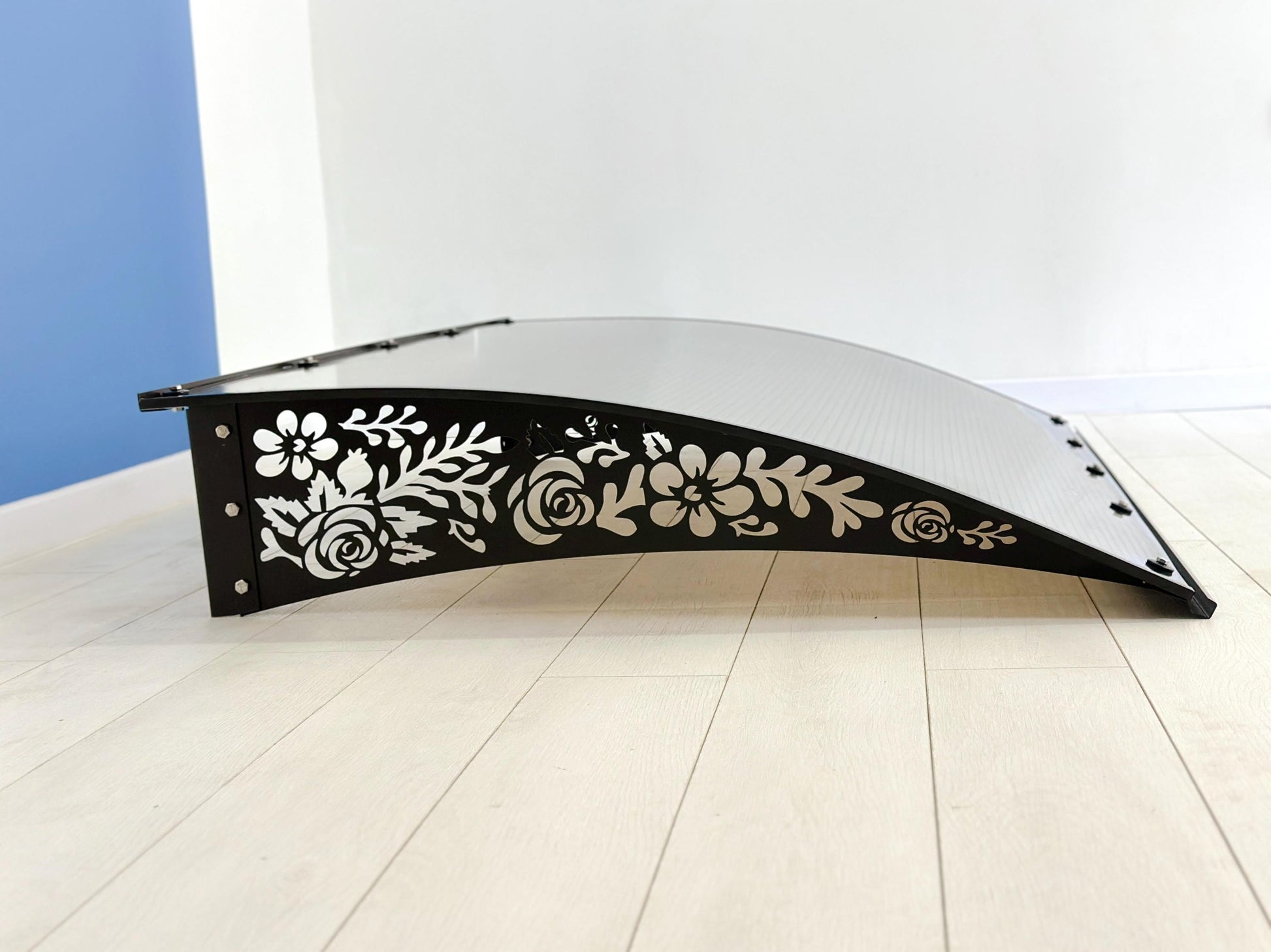 Metal Door Awning with Rose Ornament — 7