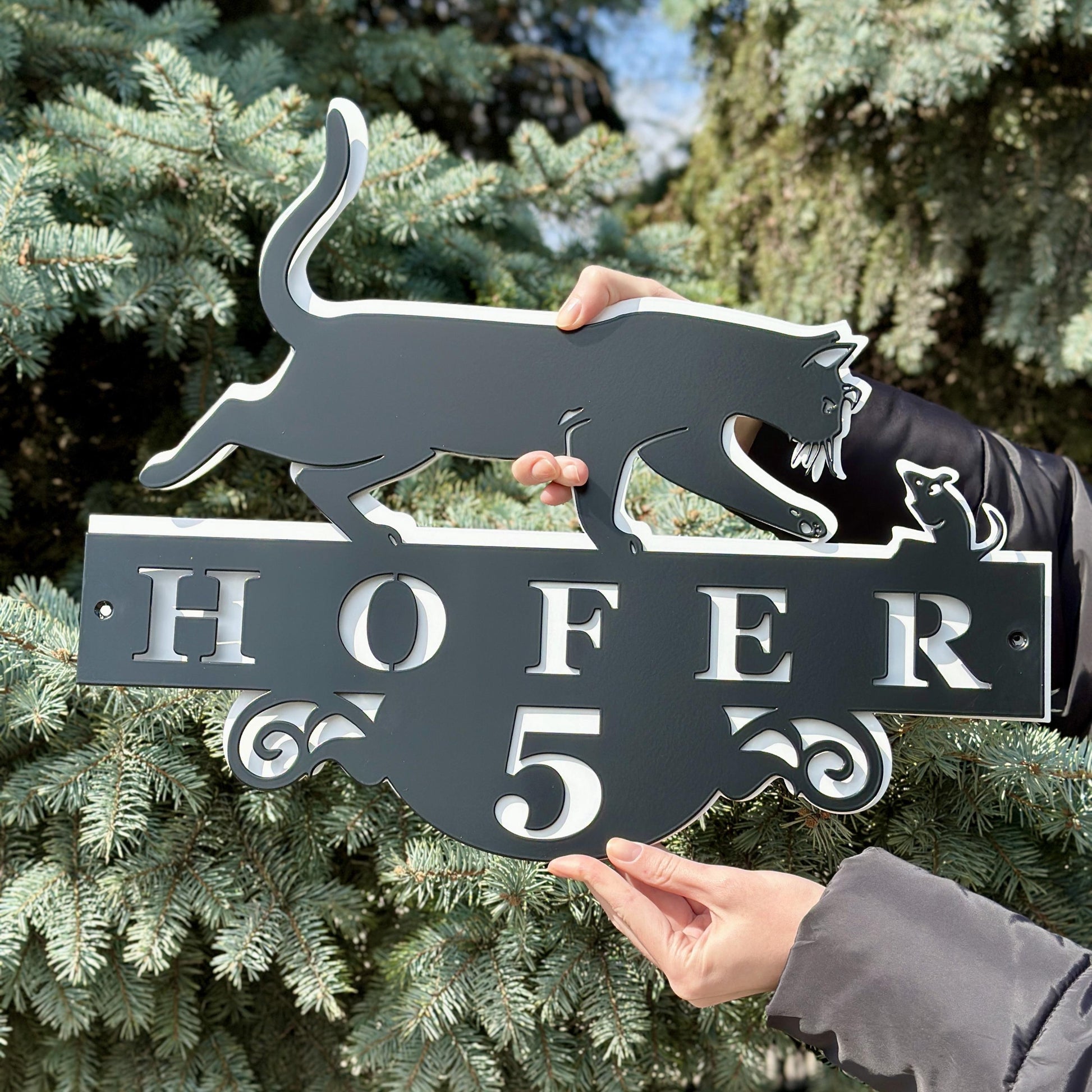 Cat and Mouse Address Sign