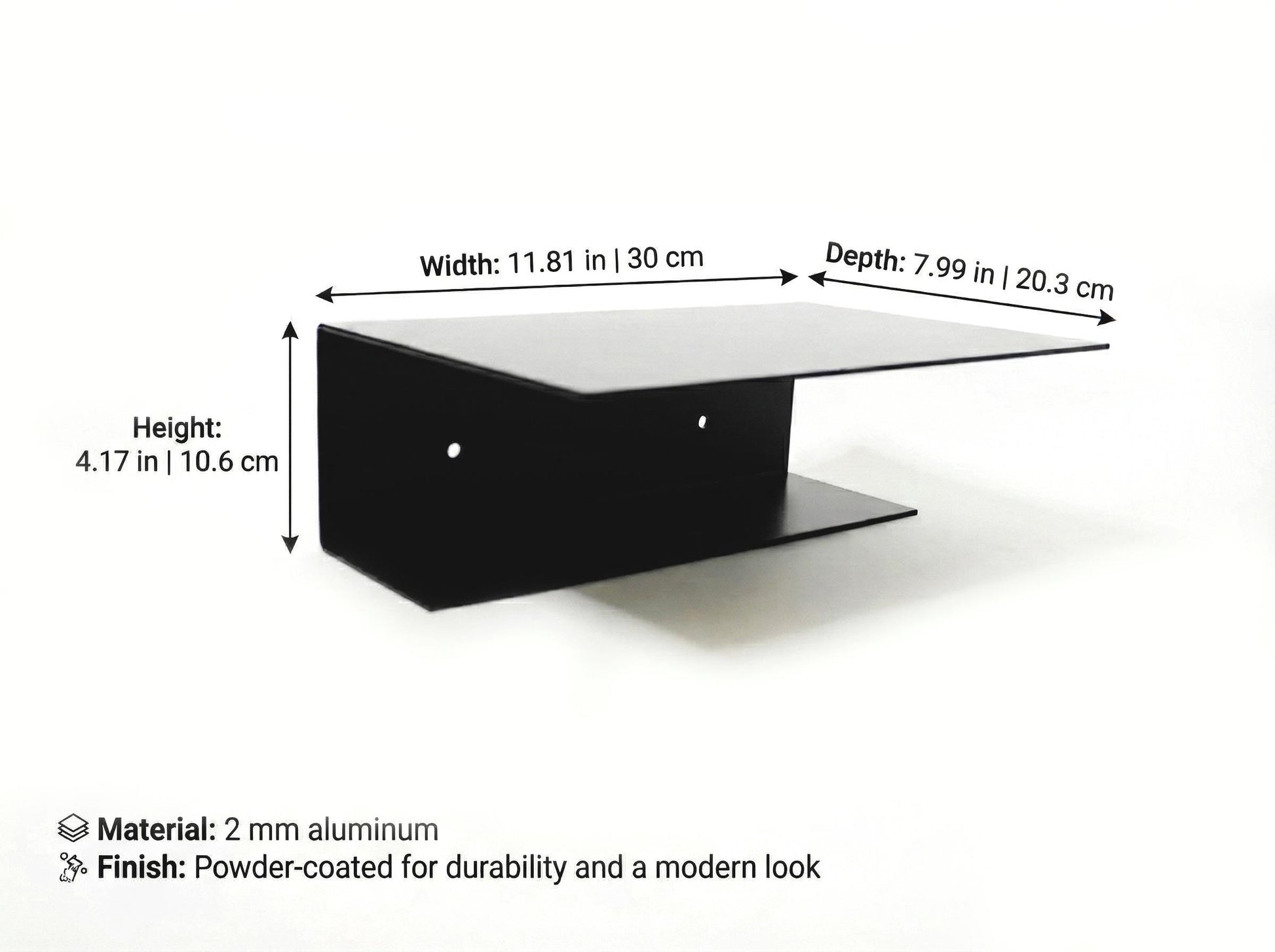 Metal Floating Shelf for Bathroom Organization & Shower Storage — 5