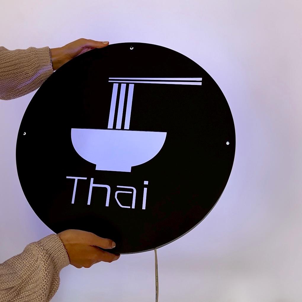 Round Custom Backlit Business Sign — 2