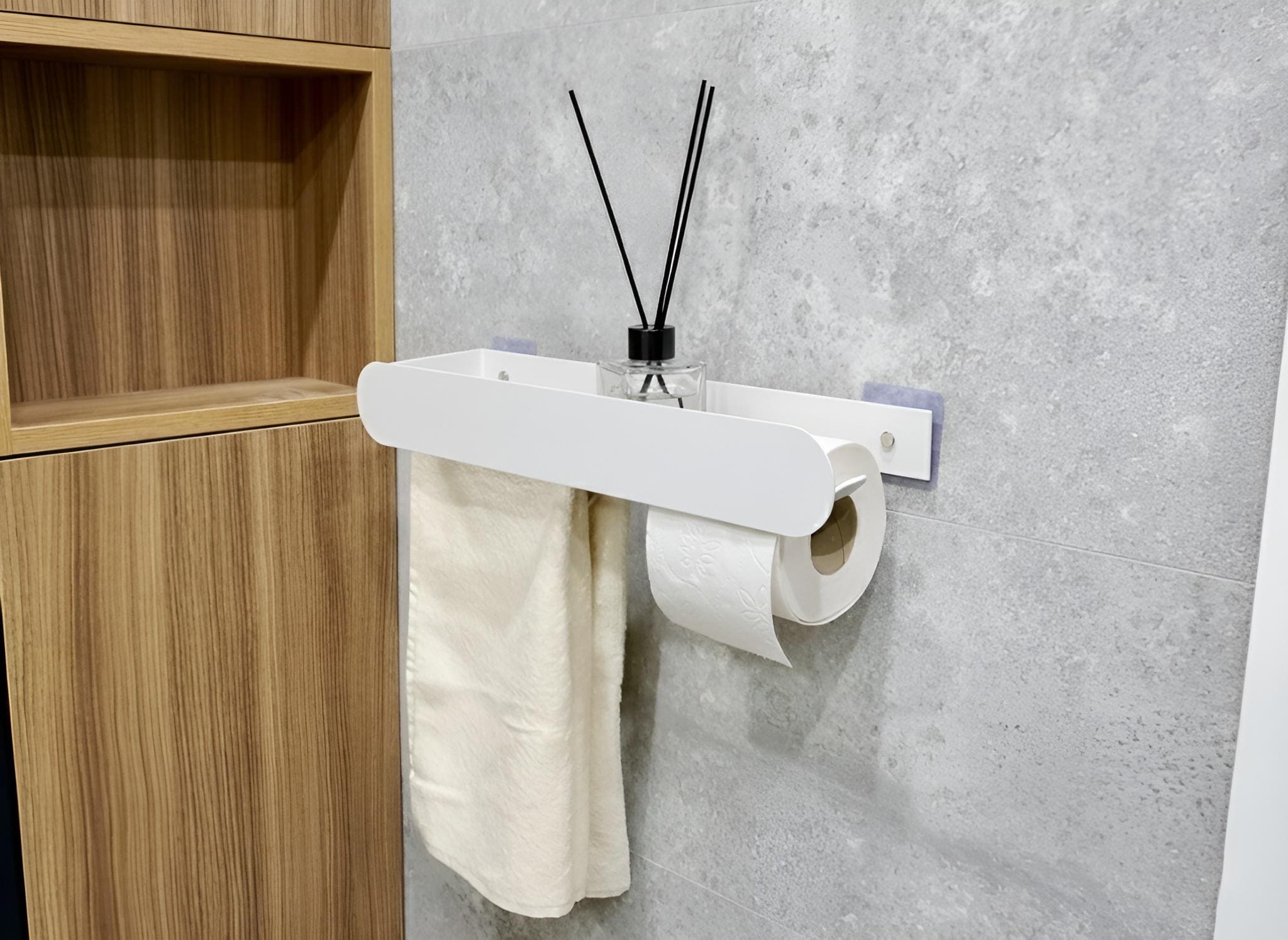 Metal Toilet Paper Holder with Shelf — 2