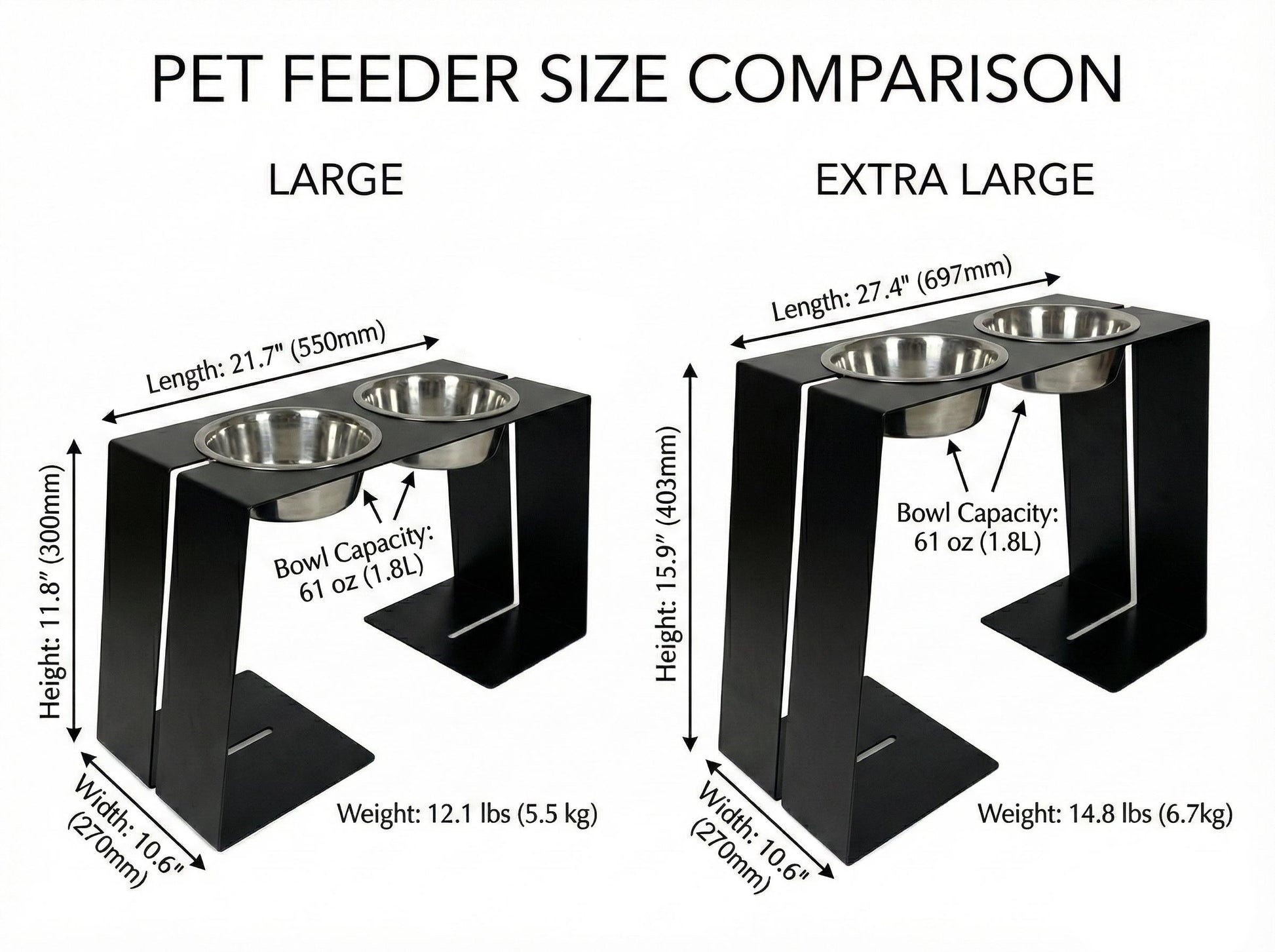 Modern Elevated Double Dog Bowl Stand — 7