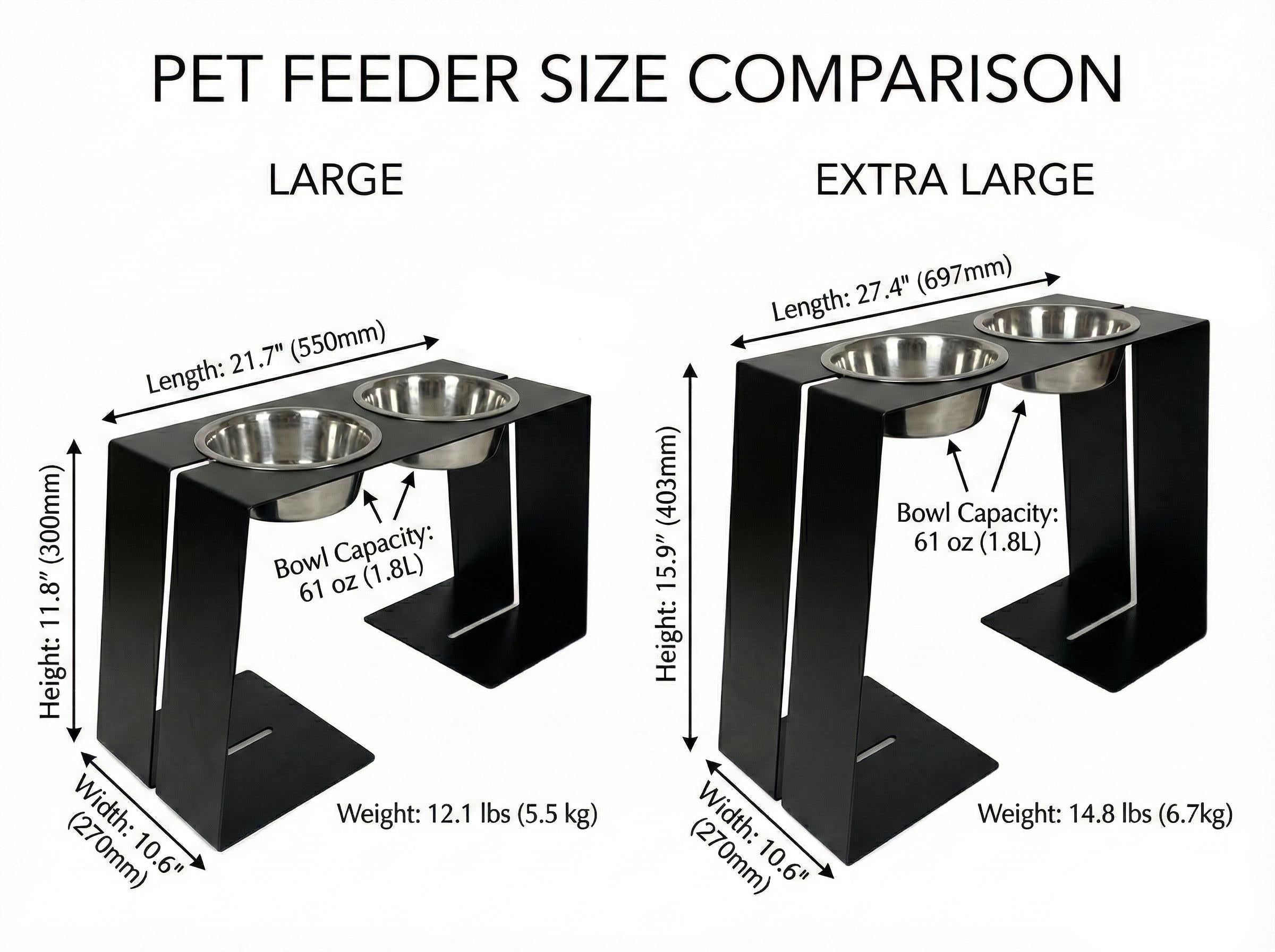 Modern Elevated Double Dog Bowl Stand — 7