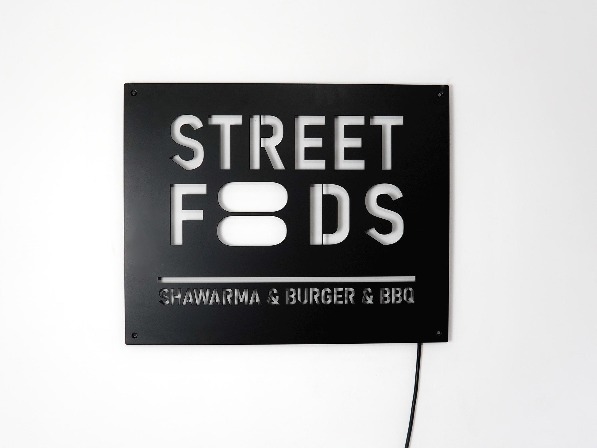 Street Food Custom LED signage made from metal in a rectangular shape — 6