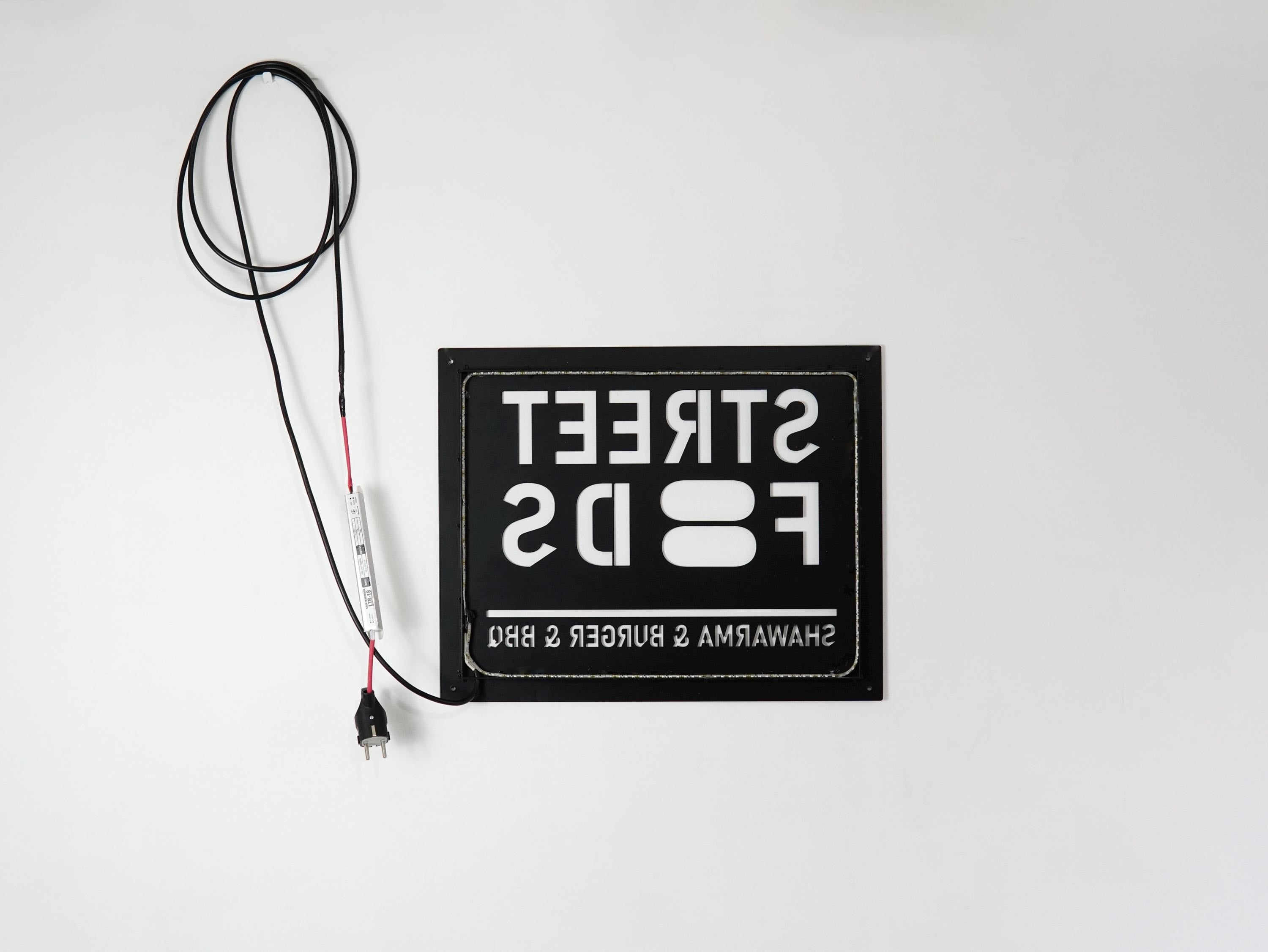 Street Food Custom LED signage made from metal in a rectangular shape — 8
