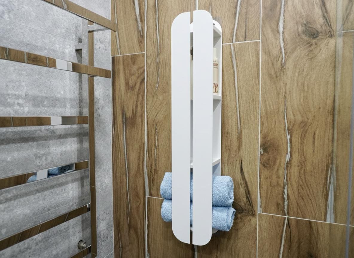 Metal Towel Rack & Shower Shelf — 3