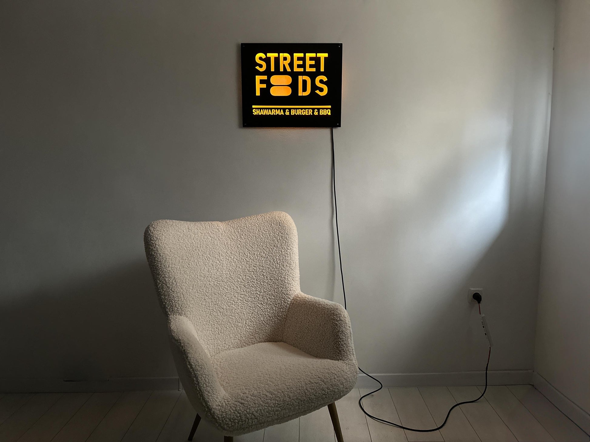 Street Food Custom LED signage made from metal in a rectangular shape — 3