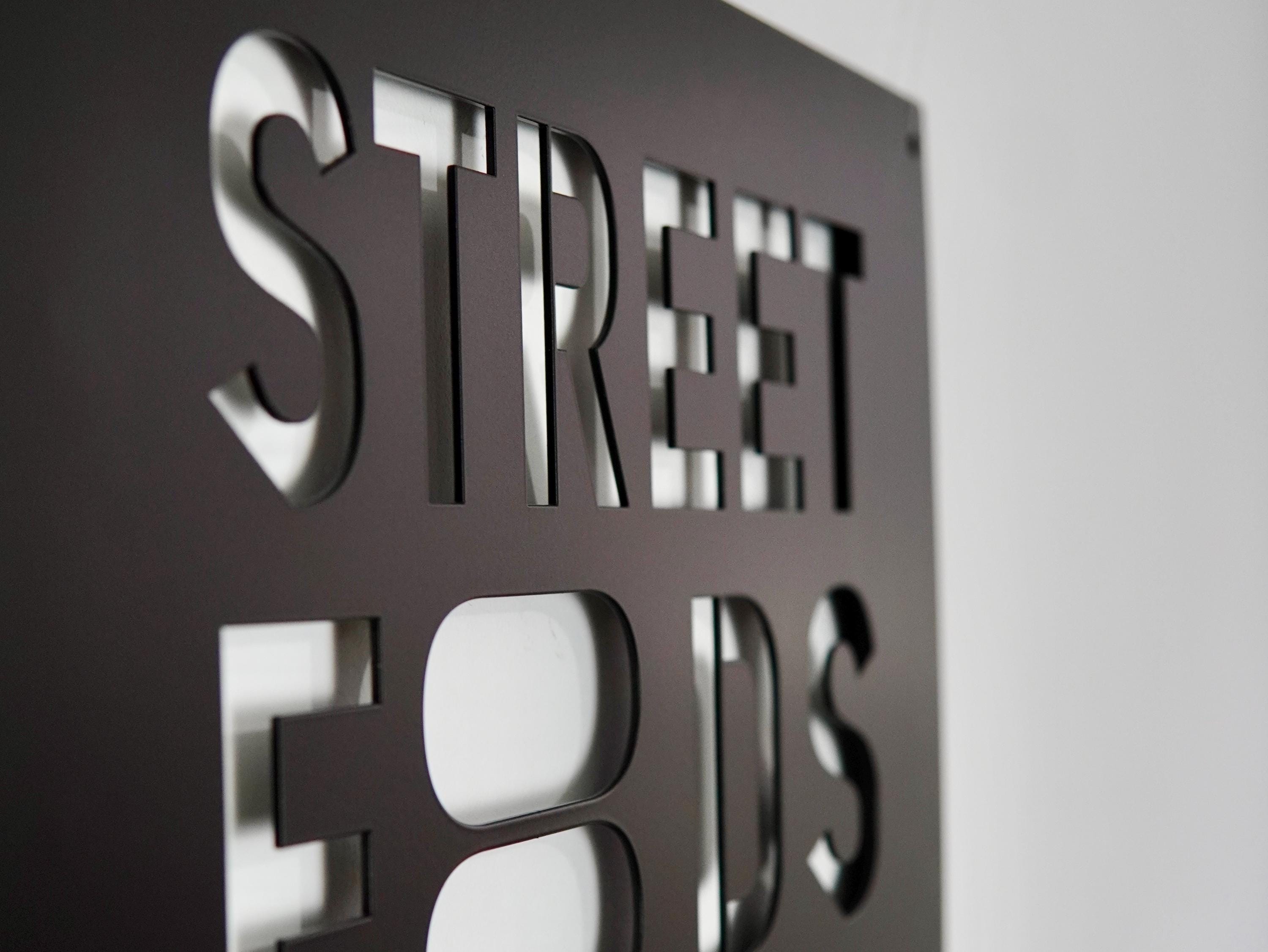 Street Food Custom LED signage made from metal in a rectangular shape — 5