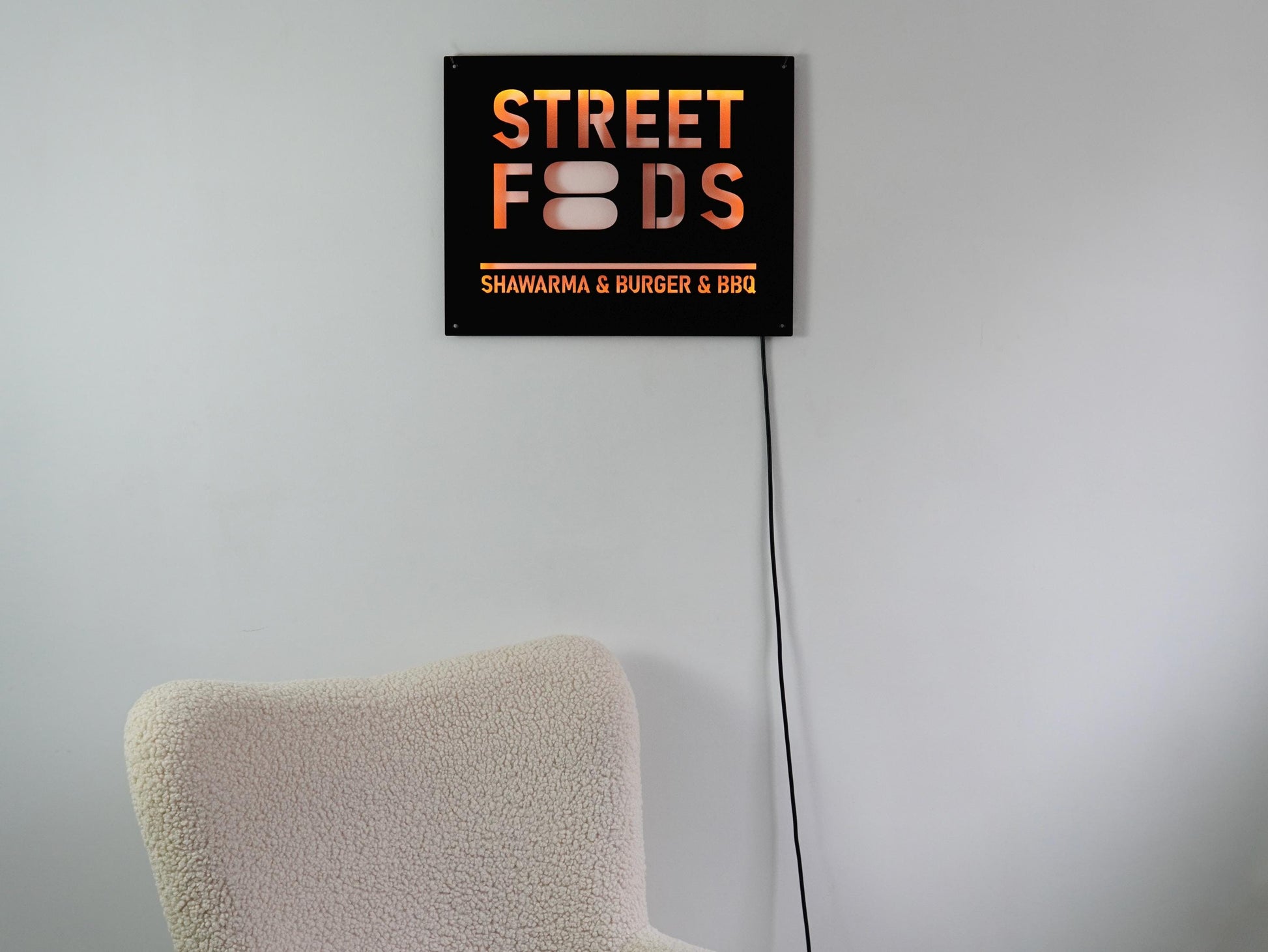 Street Food Custom LED signage made from metal in a rectangular shape — 2
