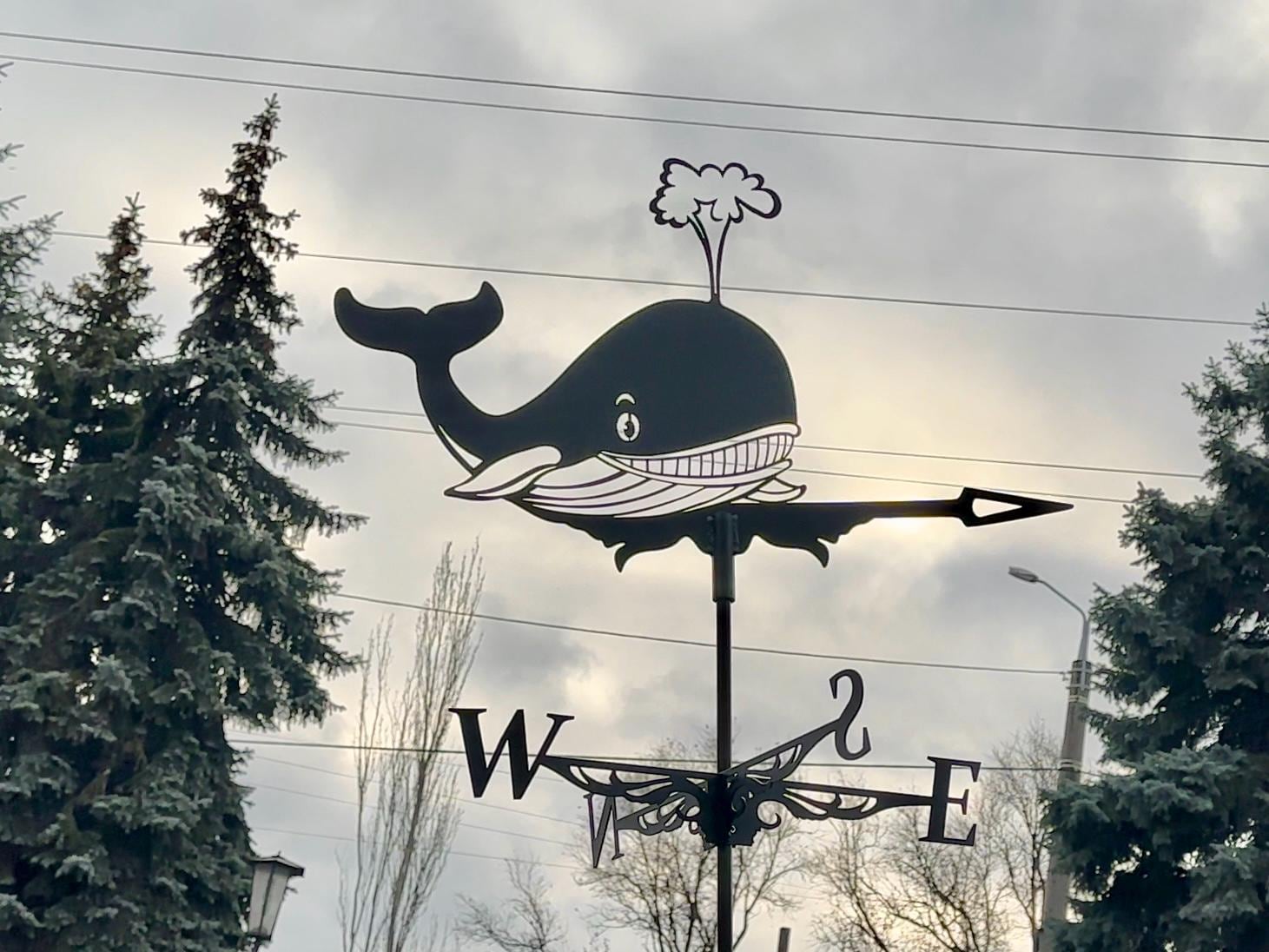Whale Metal Weathervane — 3