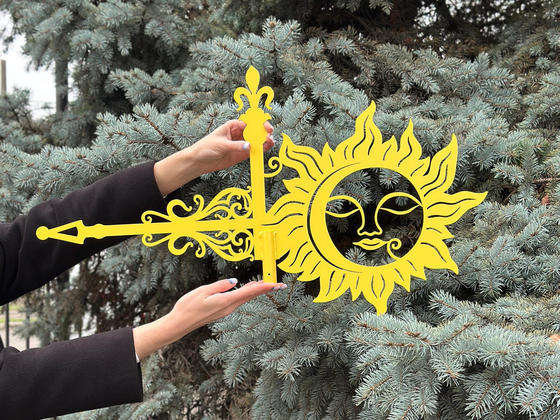 Sun Weathervane Metal Roof Decor — 3