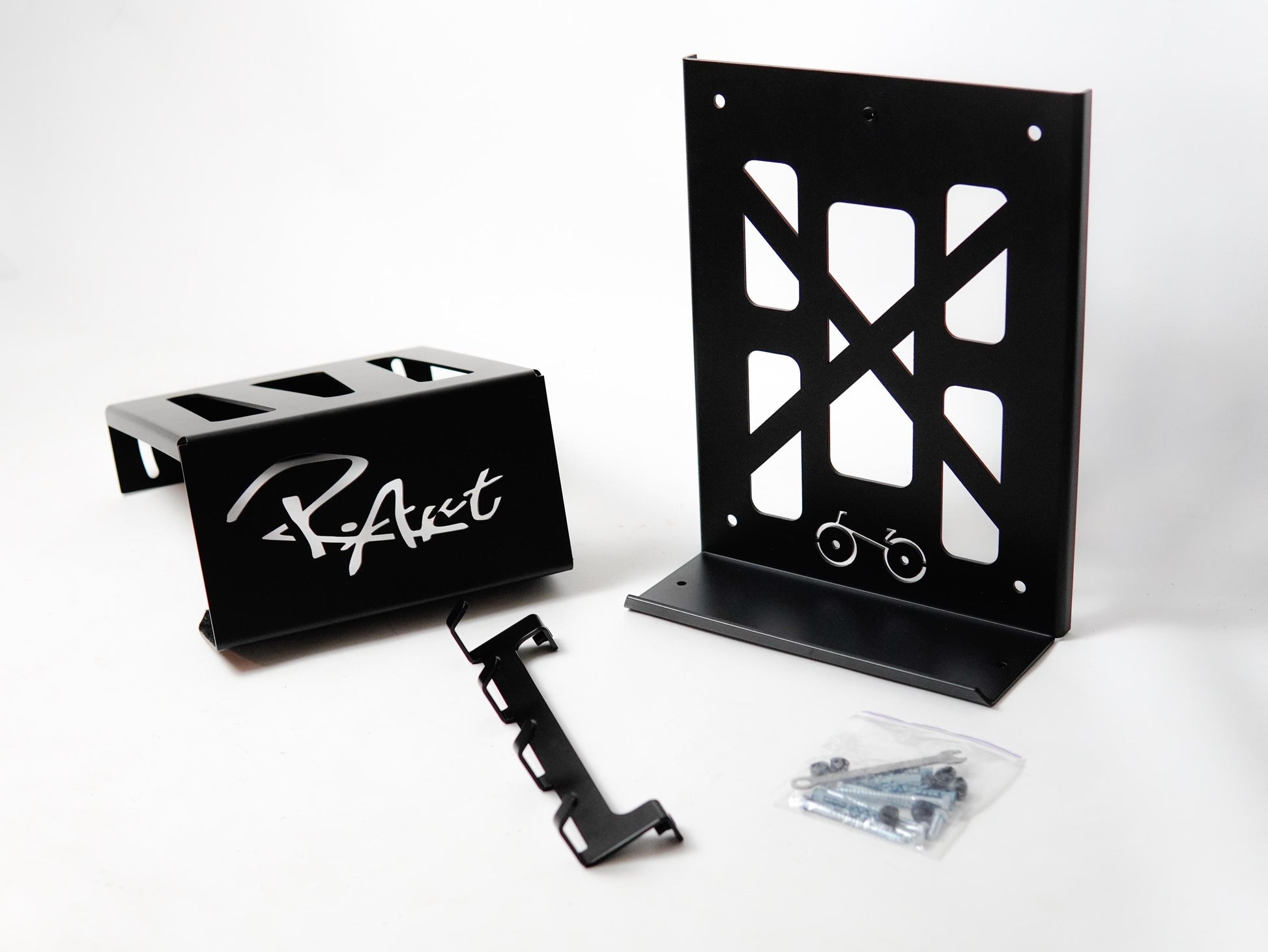 Steel Bicycle Wall Mount with Shelf and Hooks — 9