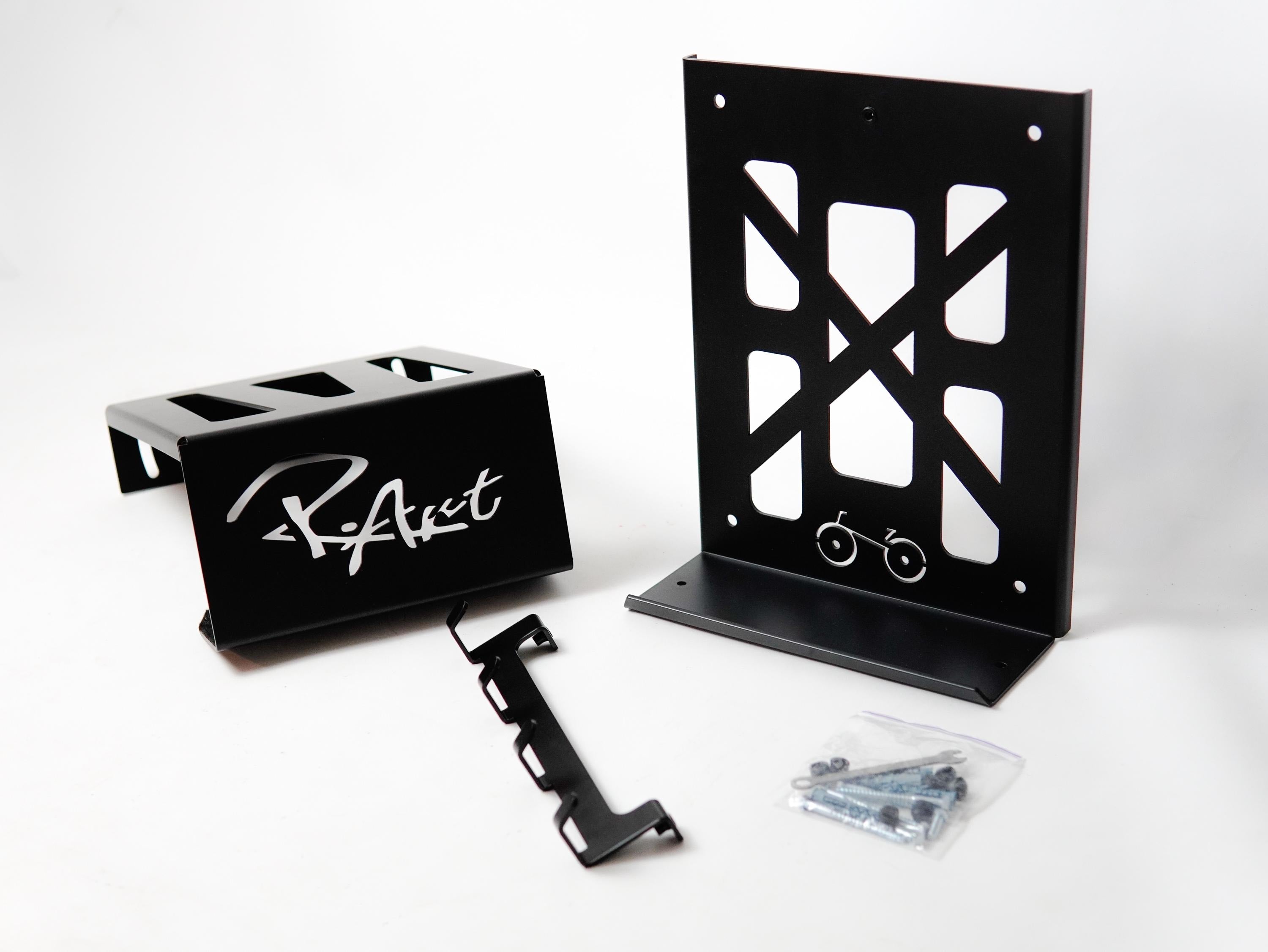 Steel Bicycle Wall Mount with Shelf and Hooks — 9