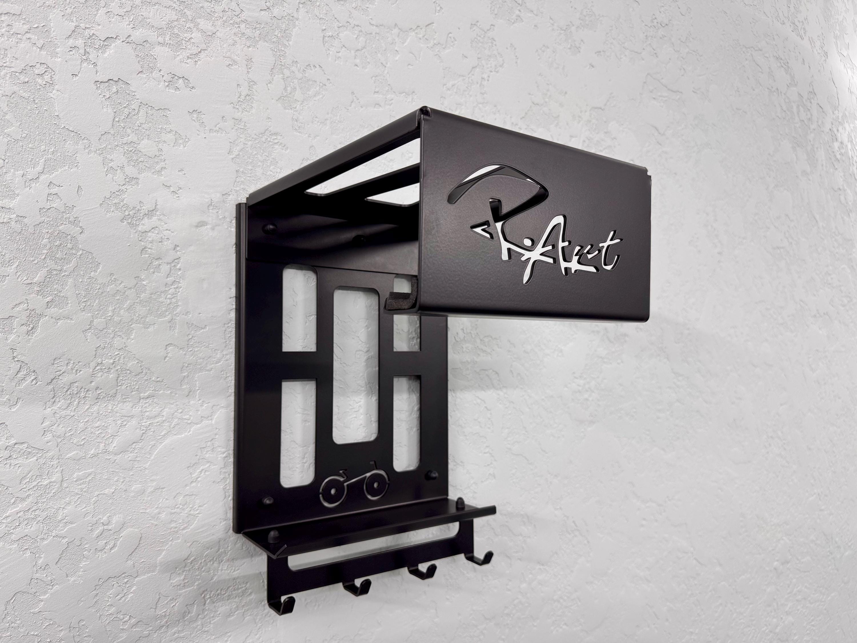 Steel Bicycle Wall Mount with Shelf and Hooks — 7
