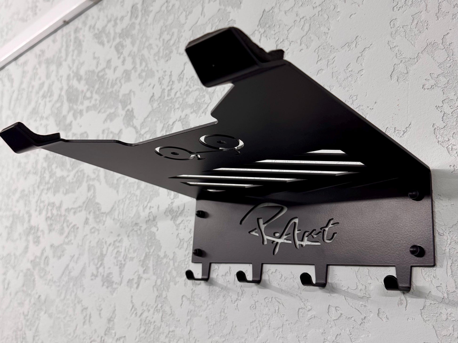 Steel Wall Mount For Bike with Shelf and Hooks — 5