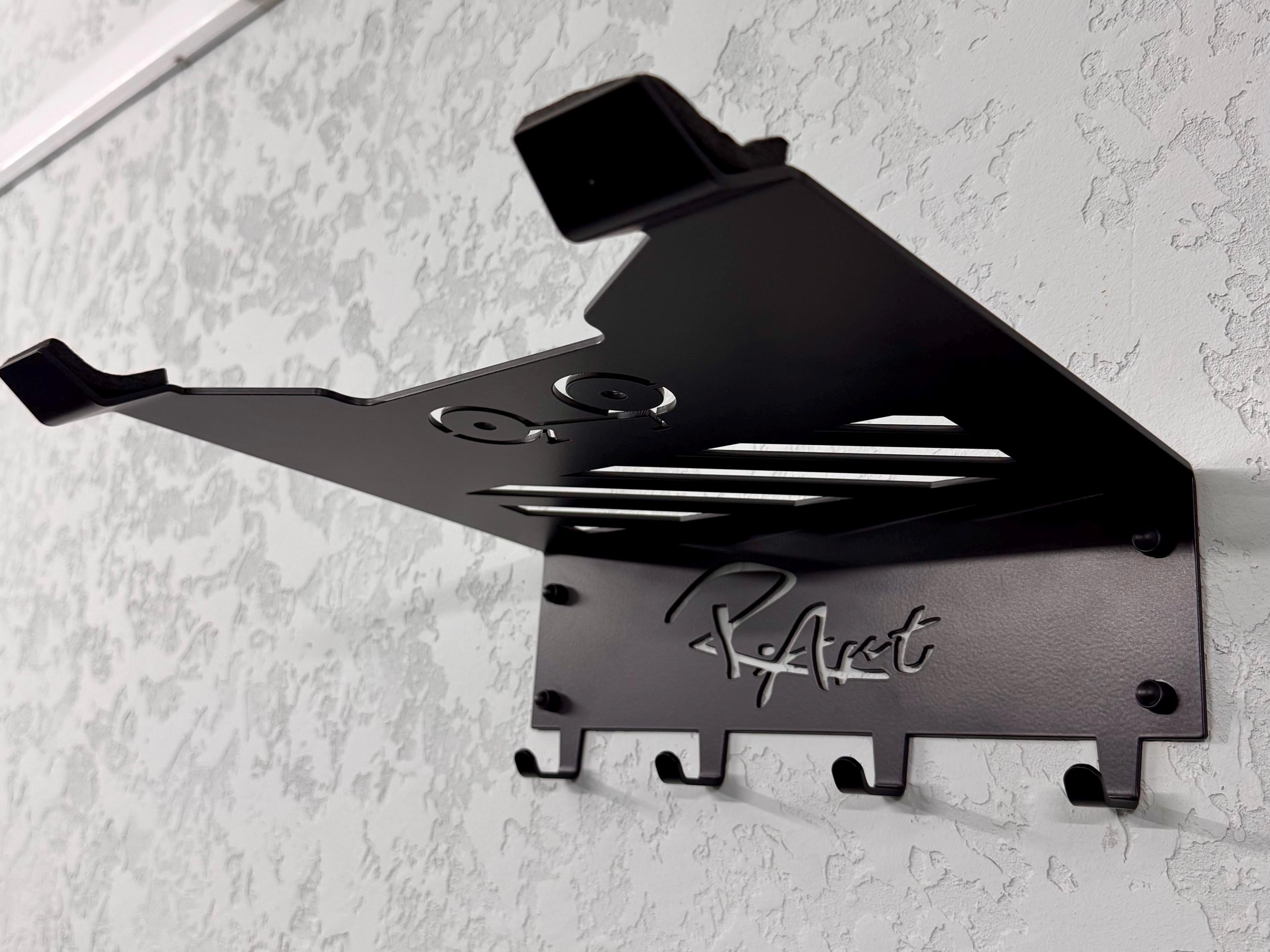 Steel Wall Mount For Bike with Shelf and Hooks — 5