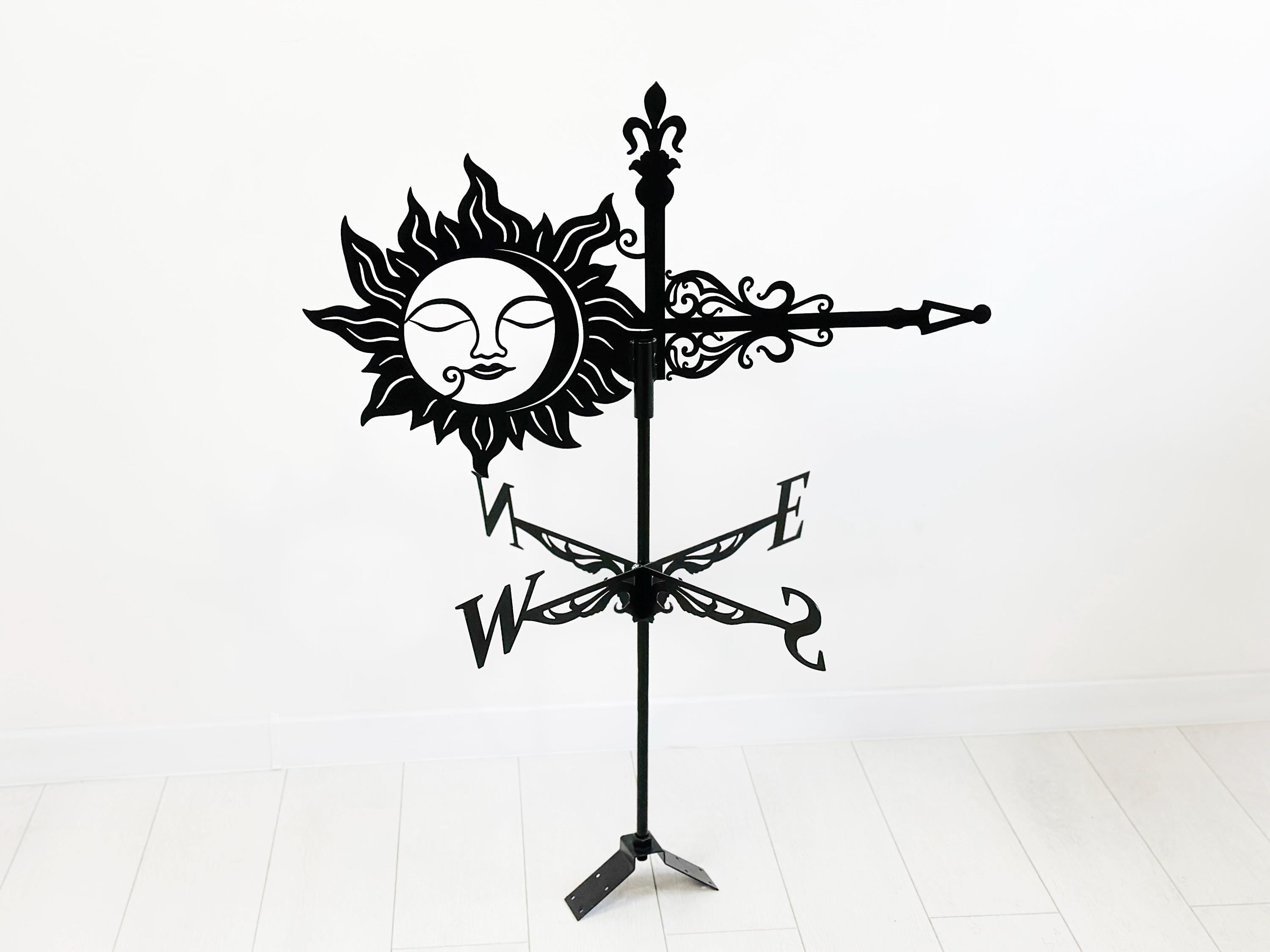 Sun Weathervane Metal Roof Decor
