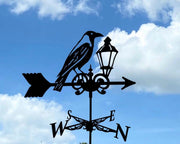 Metal Raven Lantern Weathervane