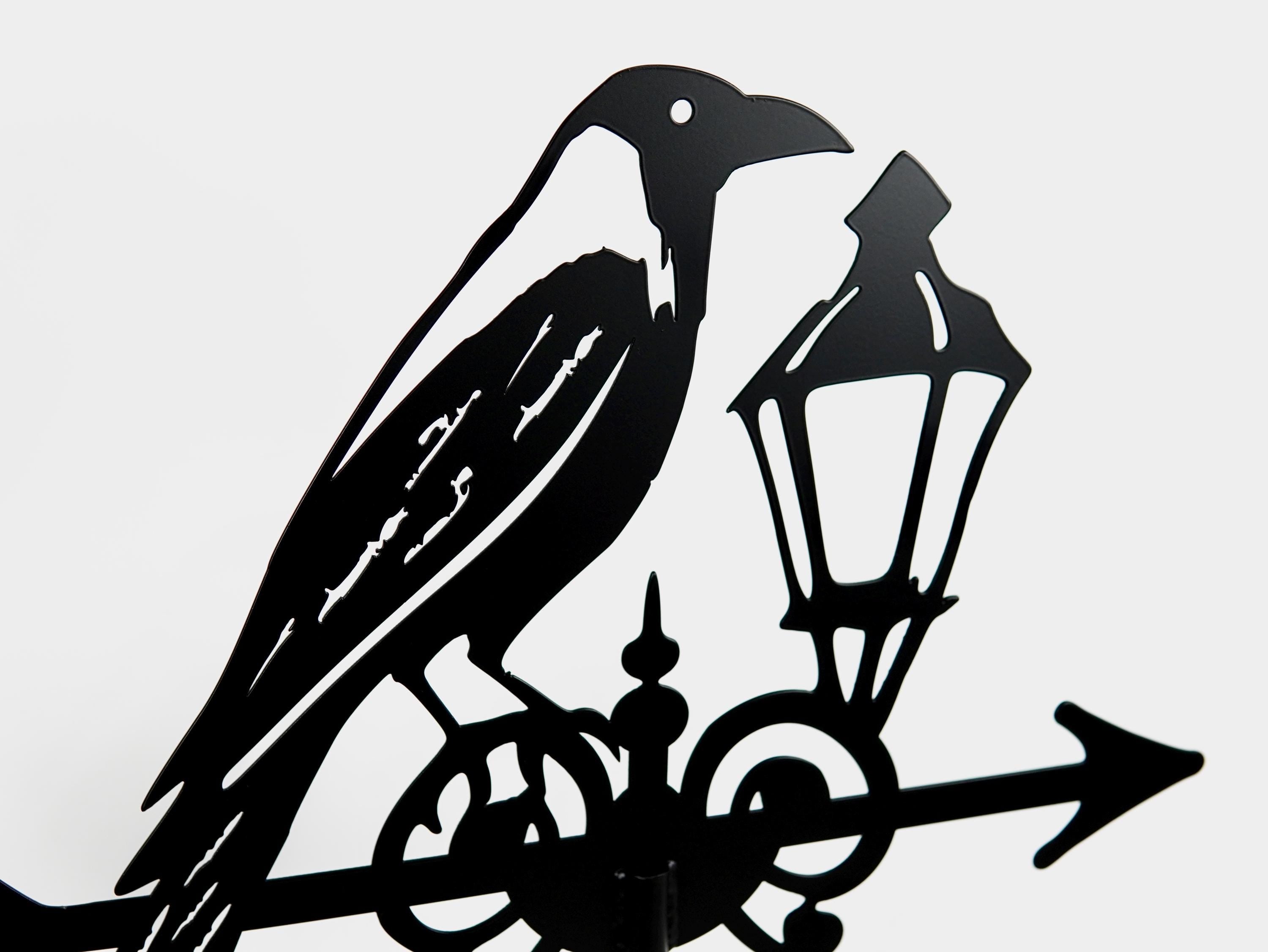 Metal Raven Lantern Weathervane — 4