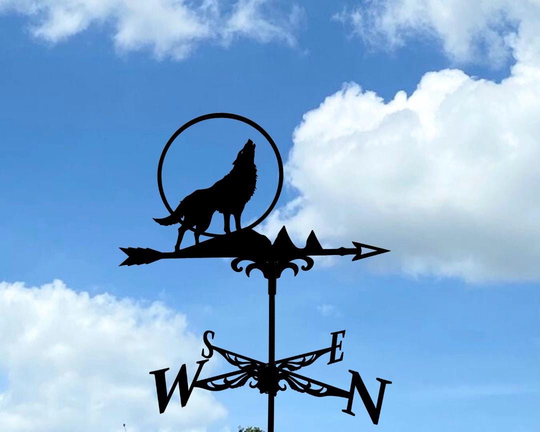 Metal Wolf Weathervane