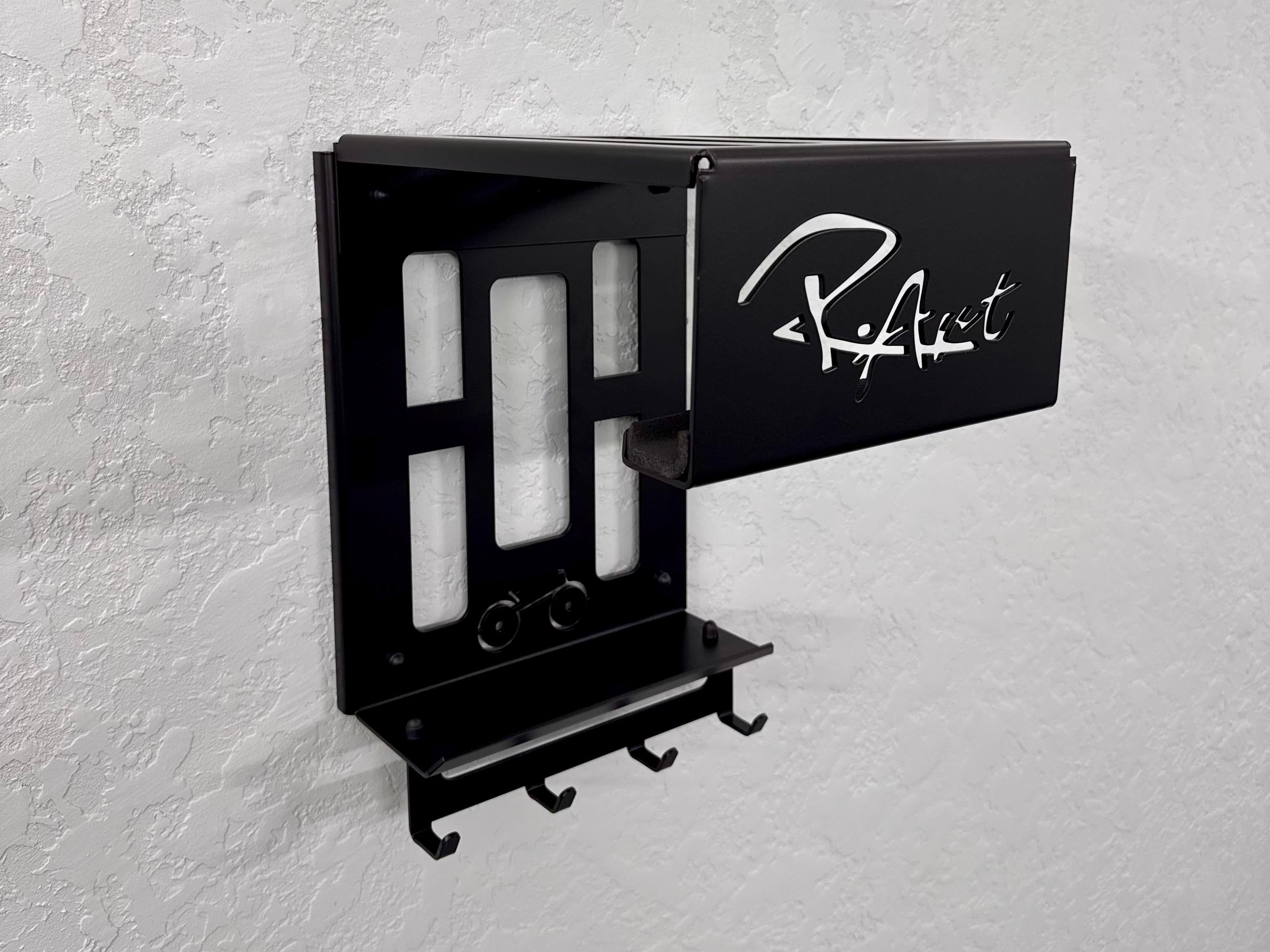 Steel Bicycle Wall Mount with Shelf and Hooks — 8