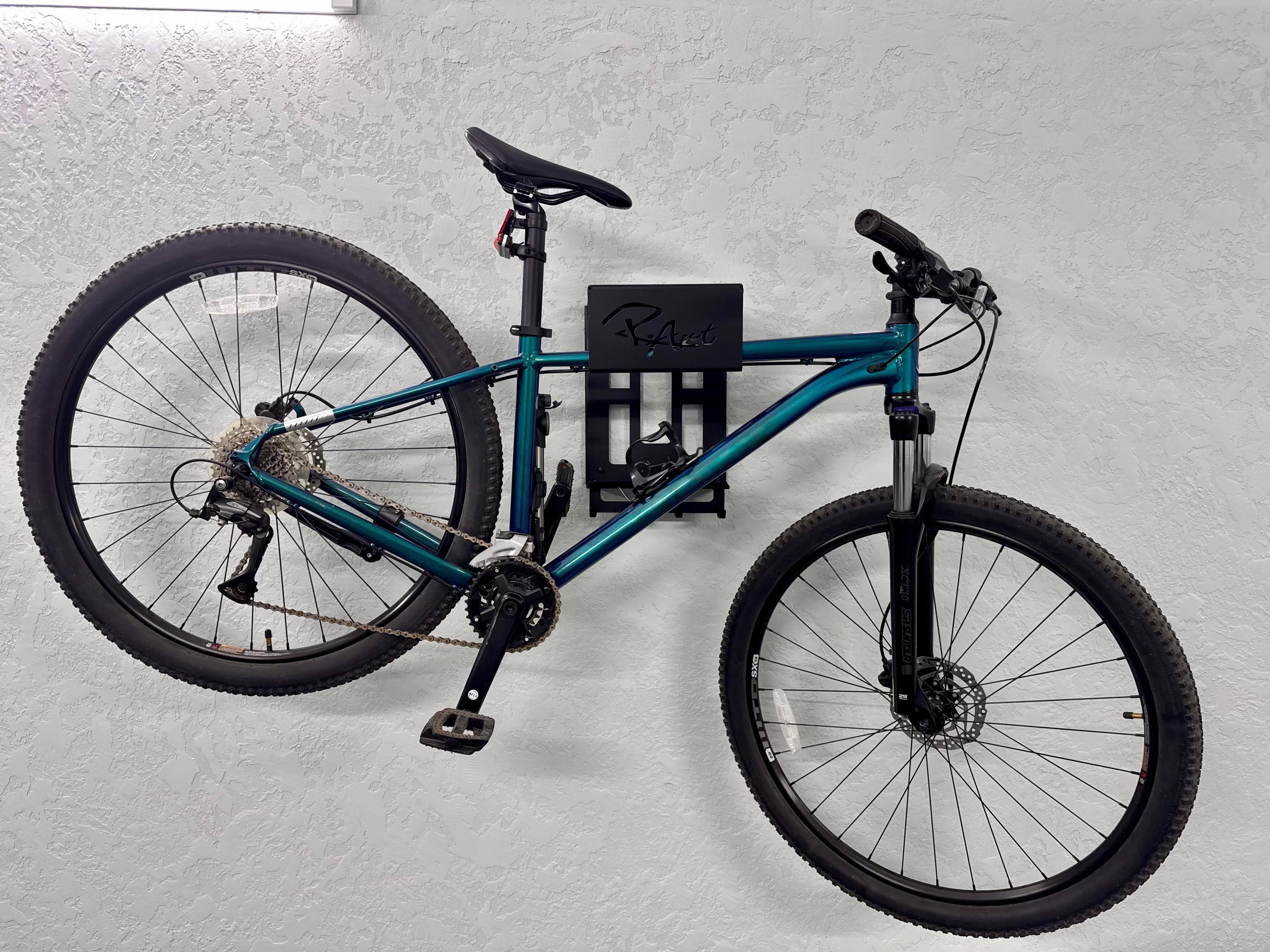 Steel Bicycle Wall Mount with Shelf and Hooks